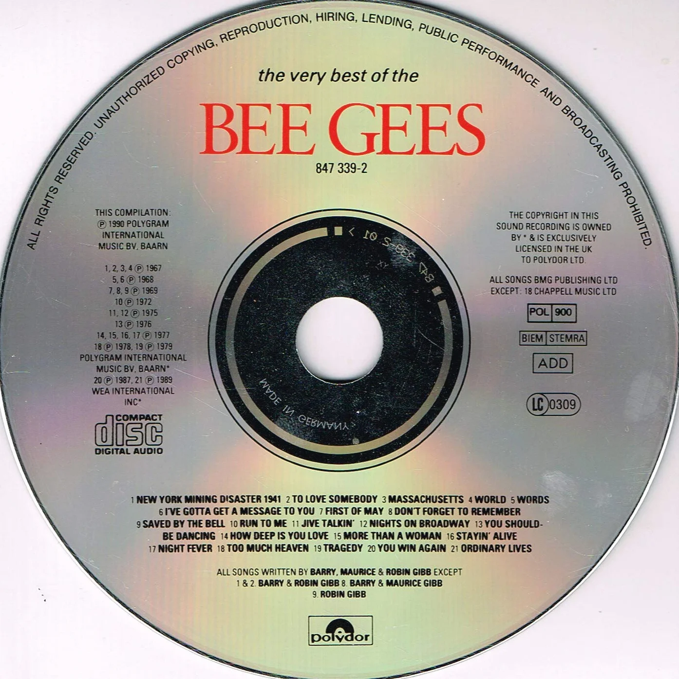 The Very Best Of The Bee Gees CD