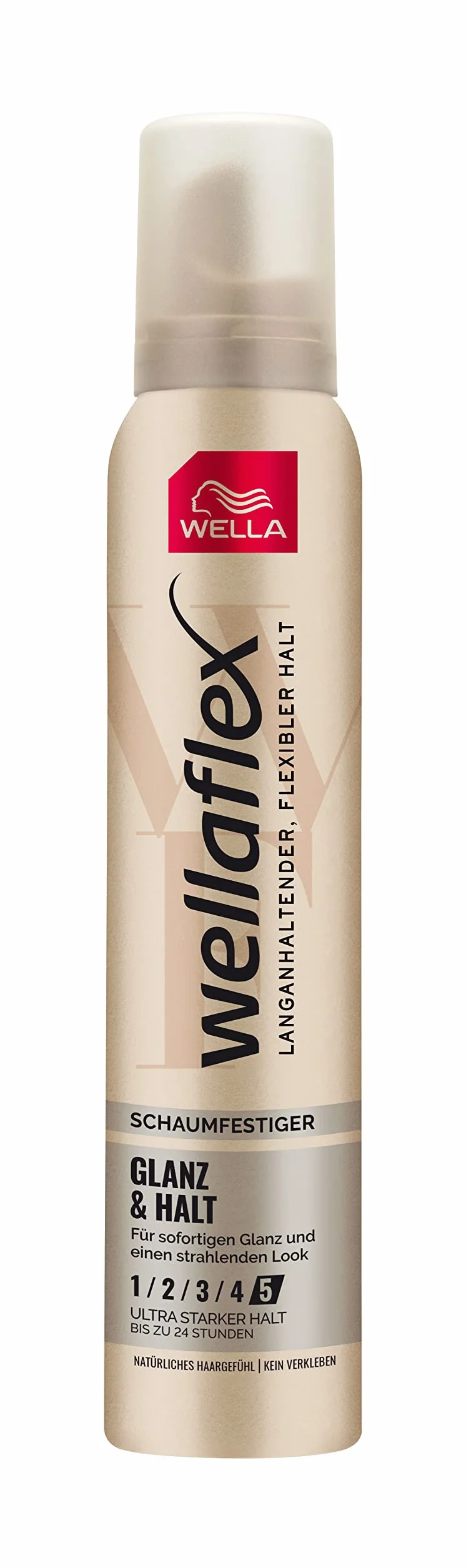 Wella flex Foam festiger Shine & Hold pianka do włosów zapewnia mocne trzymanie przez 24 godziny bez sklejania – przyjazna dla skóry głowy, formuła bez silikonu zapewnia więcej połysku włosów – z