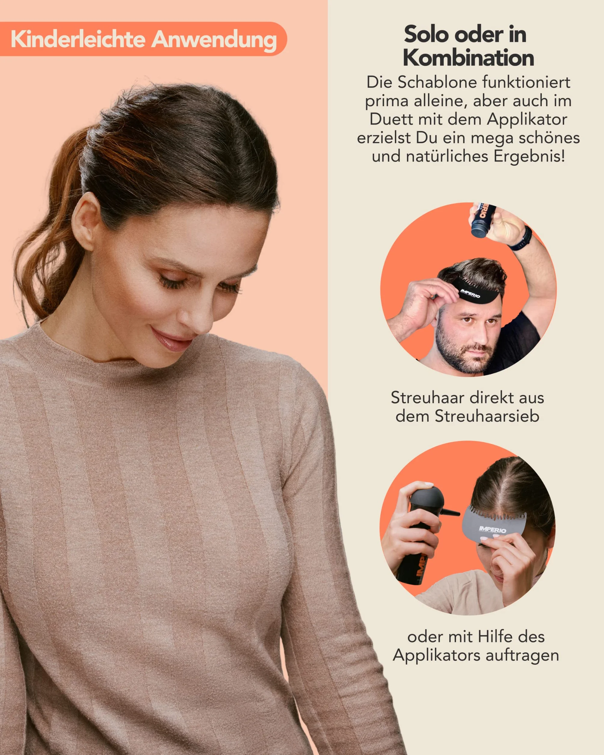 IMPERIO Optymalizator linii włosów IMPERIO do rozsypywania i zagęszczania włosów, do naturalnej linii włosów przy zastosowaniu Hair Fibers