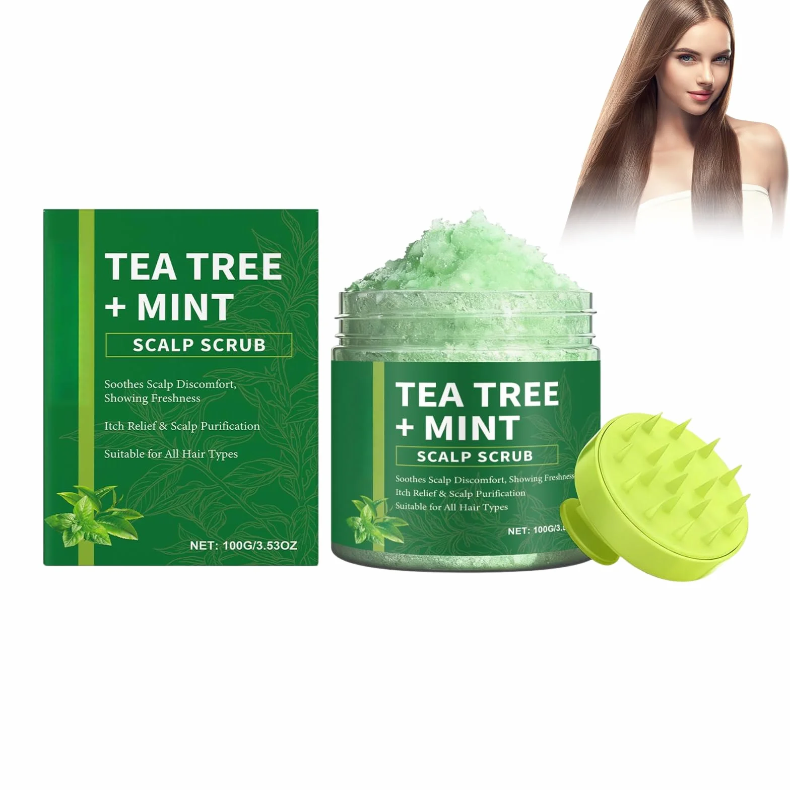 Peeling do skóry głowy, głęboko oczyszczający i delikatny peeling do tłustej i suchej skóry głowy, idealny jako cotygodniowy peeling przed myciem włosów, do dokładnego oczyszczania skóry głowy