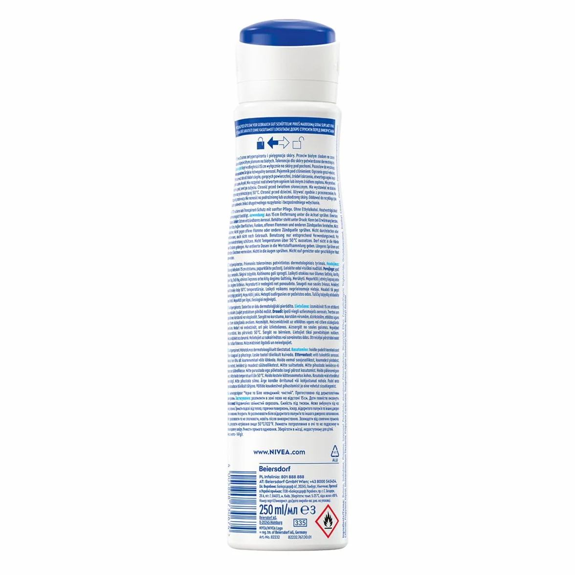 NIVEA Black & White Invisible Pure Antyperspirant w sprayu 250 ml