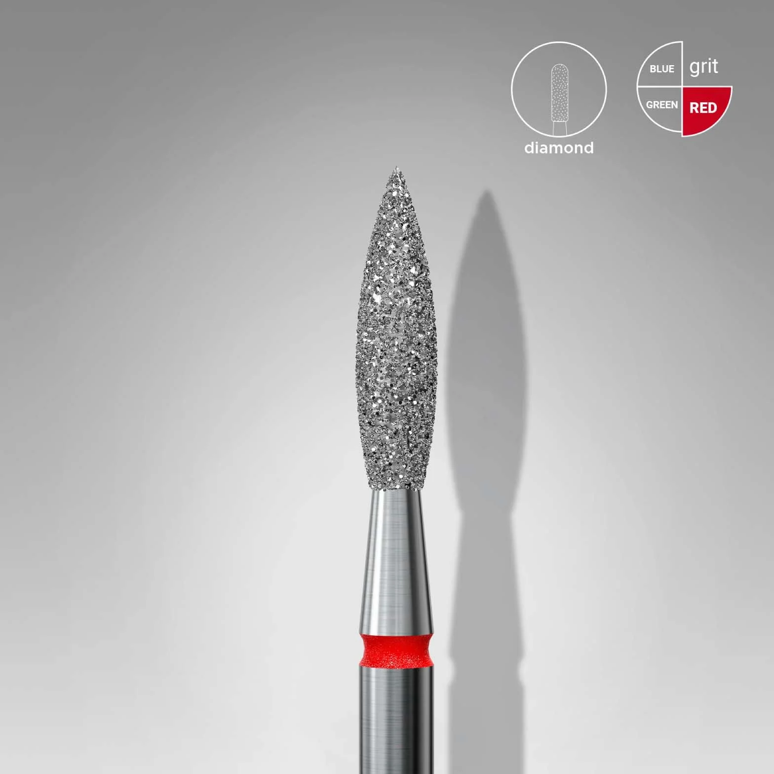 STALEKS PRO - Diamentowy bit – płomień (czerwony pierścień) I zestaw do frezów do paznokci I Bity do manicure i pedicure I Zestaw szlifierski do elektrycznych urządzeń szlifierskich I DRILL Bit