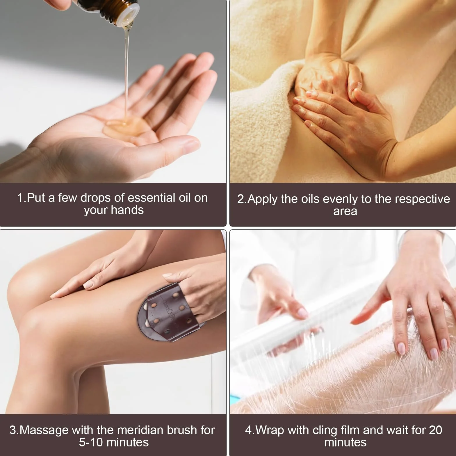Szczotka do masażu ciała, brązowa szczotka do masażu Gua-Sha, szczotka do masażu gua sha, pędzel do nacisku Meridian z taśmą mierniczą, pędzel do masażu ciała Meridian może poprawić krążenie krwi i