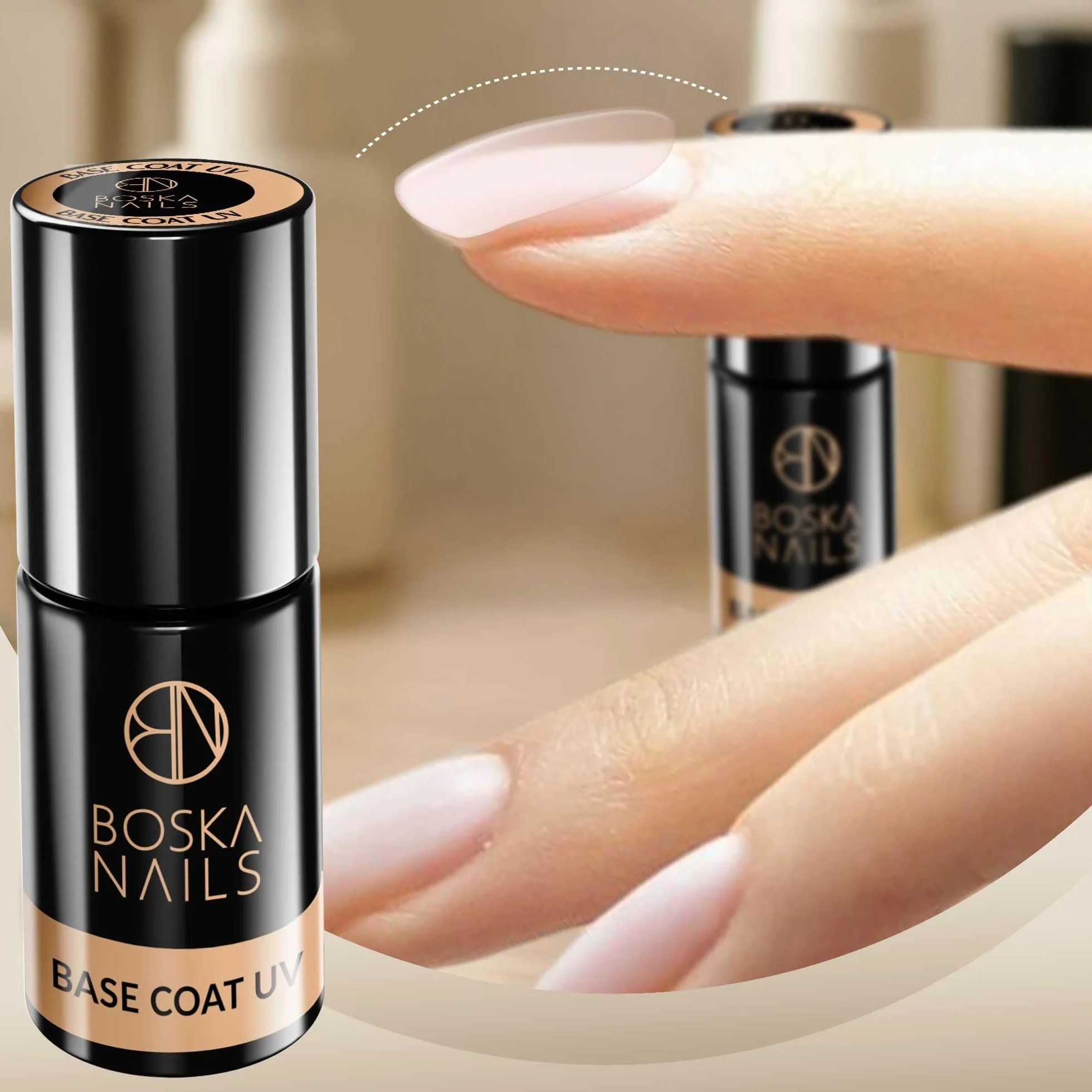 Boska Nails Base Coat UV Bezbarwna Baza Lakier Hybrydowy Do Paznokci 6ml