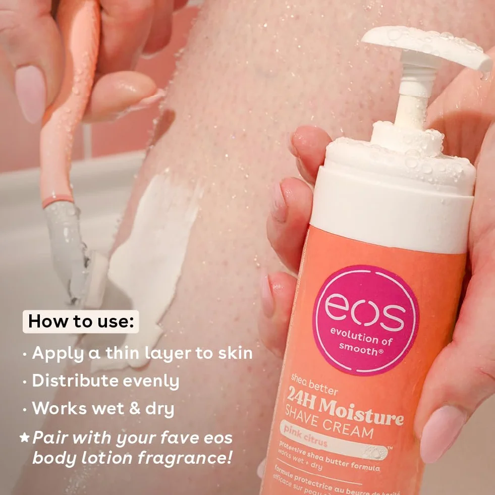 eos Shea Better Shave Cream for Women Pink Citrus 24HR Moisture 7 fl oz
