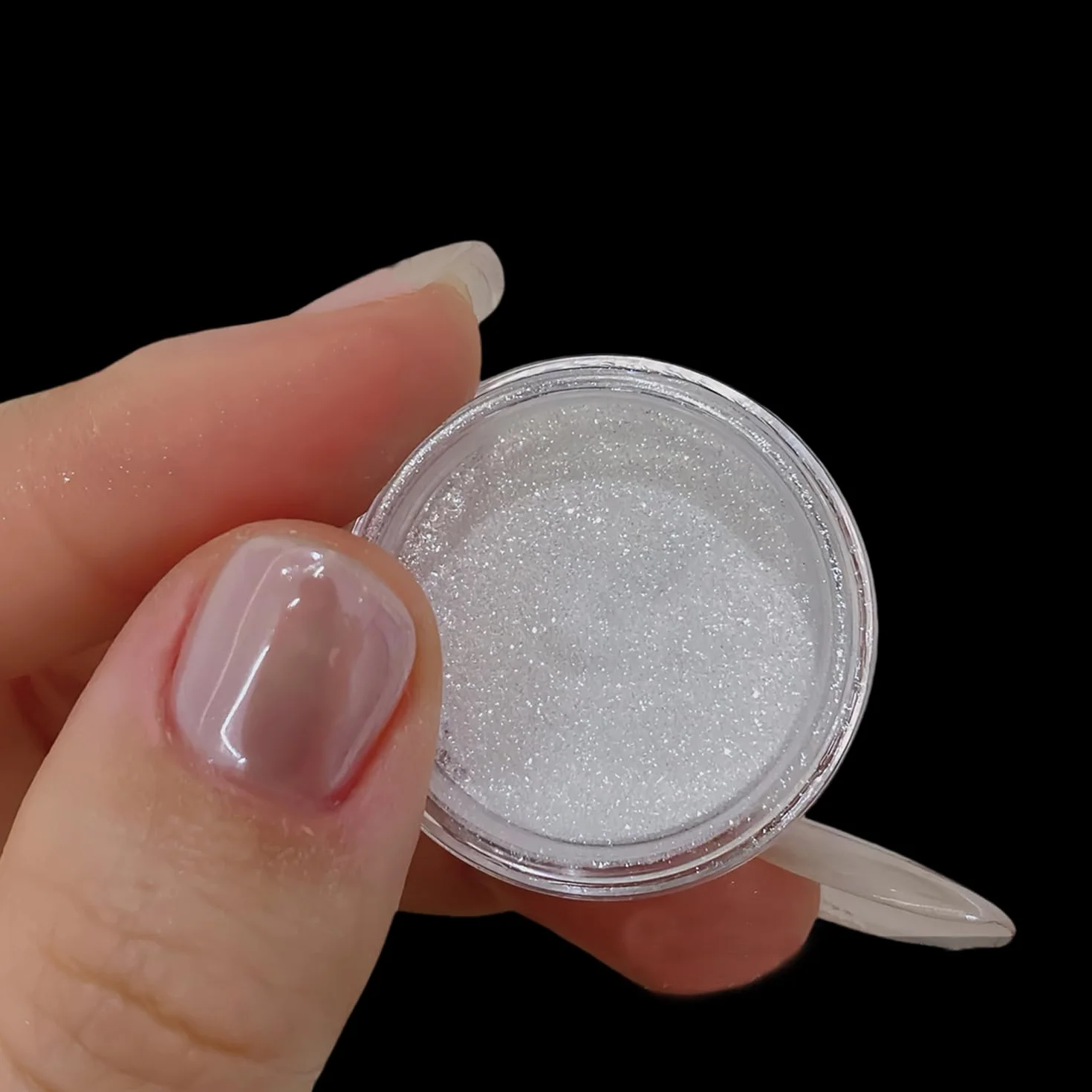 2 pudełka White Pearl Chrome Nail powder Transparentny Aurora Chrome Pigment dla nóg, lśniące glitter powders efekt lustrzany