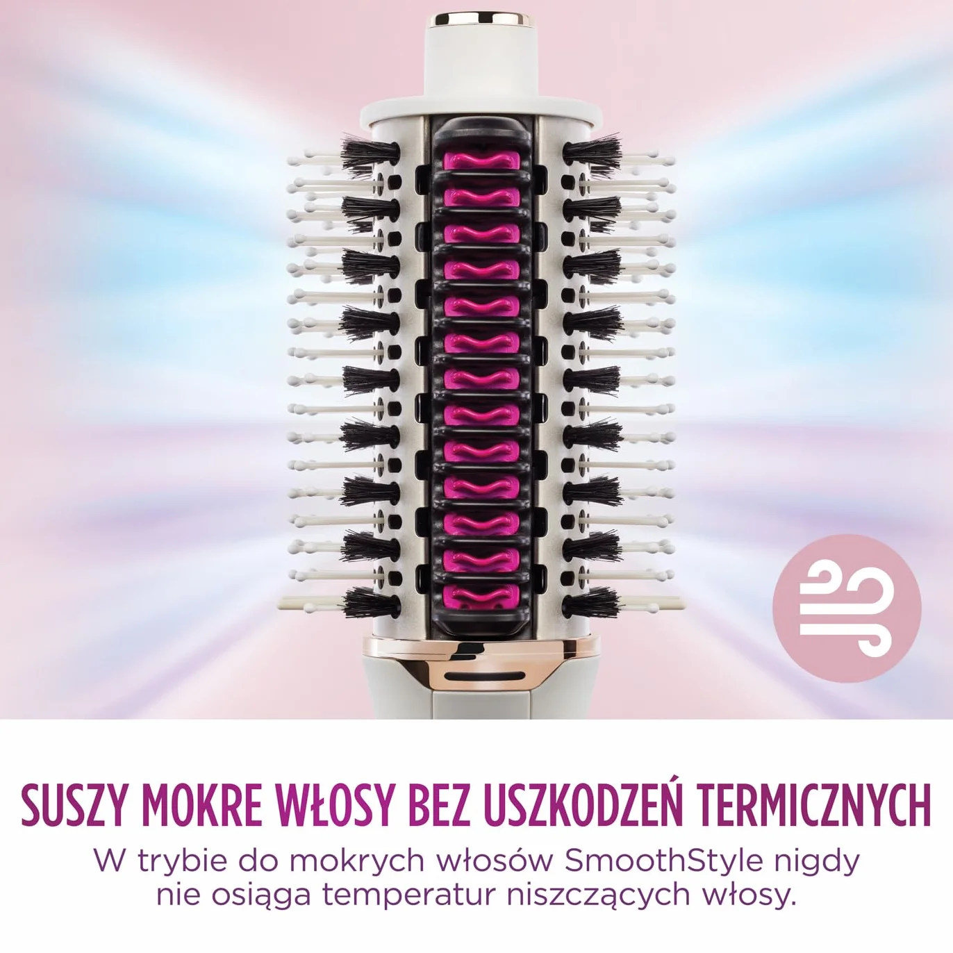 Shark SmoothStyle Podgrzewana szczotka i grzebień, tryb mokry i suchy, wygładzająca szczotka z 3 temperaturami, miękkie i pełne objętości wykończenie dla każdego rodzaju włosów, jedwab HT202EU