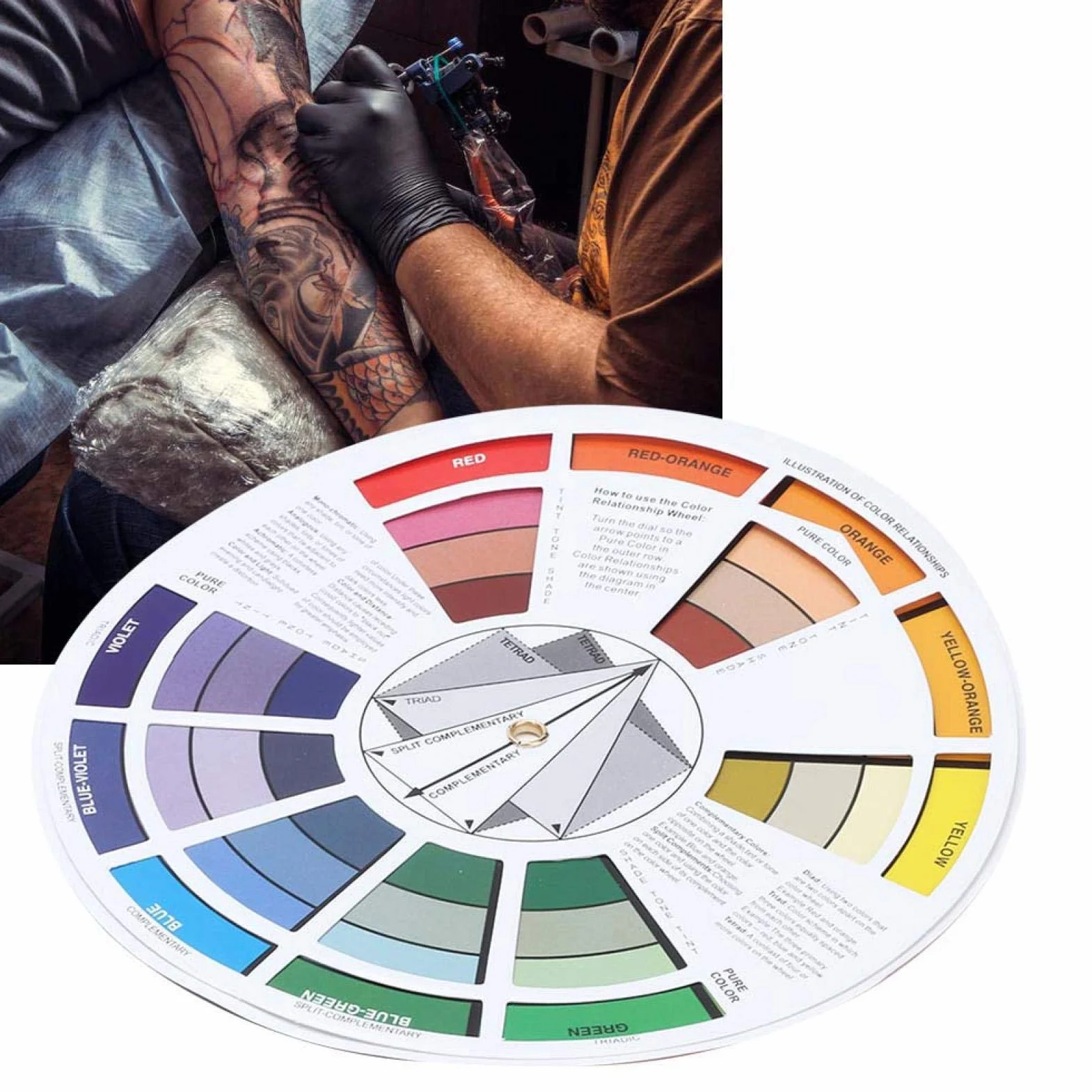 Tattoo Color Wheel Color Mix Guide Chart for Permanent Makeup Pigment Supplies