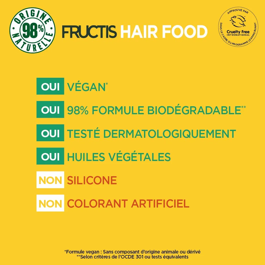 Garnier Fructis Hair Food Démêlant Nourrissant à Banane Pour Cheveux Secs 350 ml