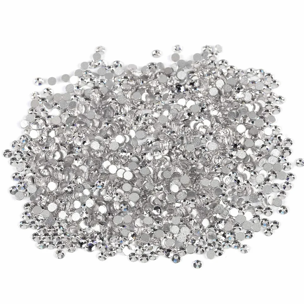1440 Sztuk Szklane Cyrkonie Biały Kolor Kryształowe Gems do Paznokci Ozdoby Zestaw SS3 1.3-1.5mm