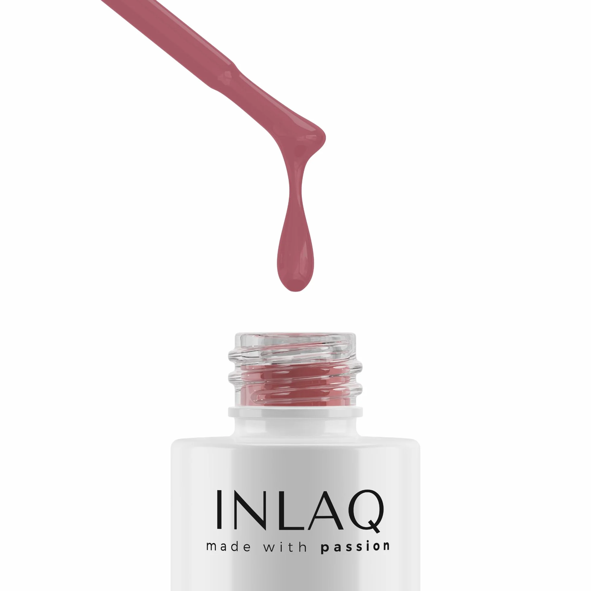 INLAQ 2 w 1 Rubber Base Gel UV HEMA Free Blush 6 ml – Żelowy Lakier do Paznokci, Twardy Żel Bazowy