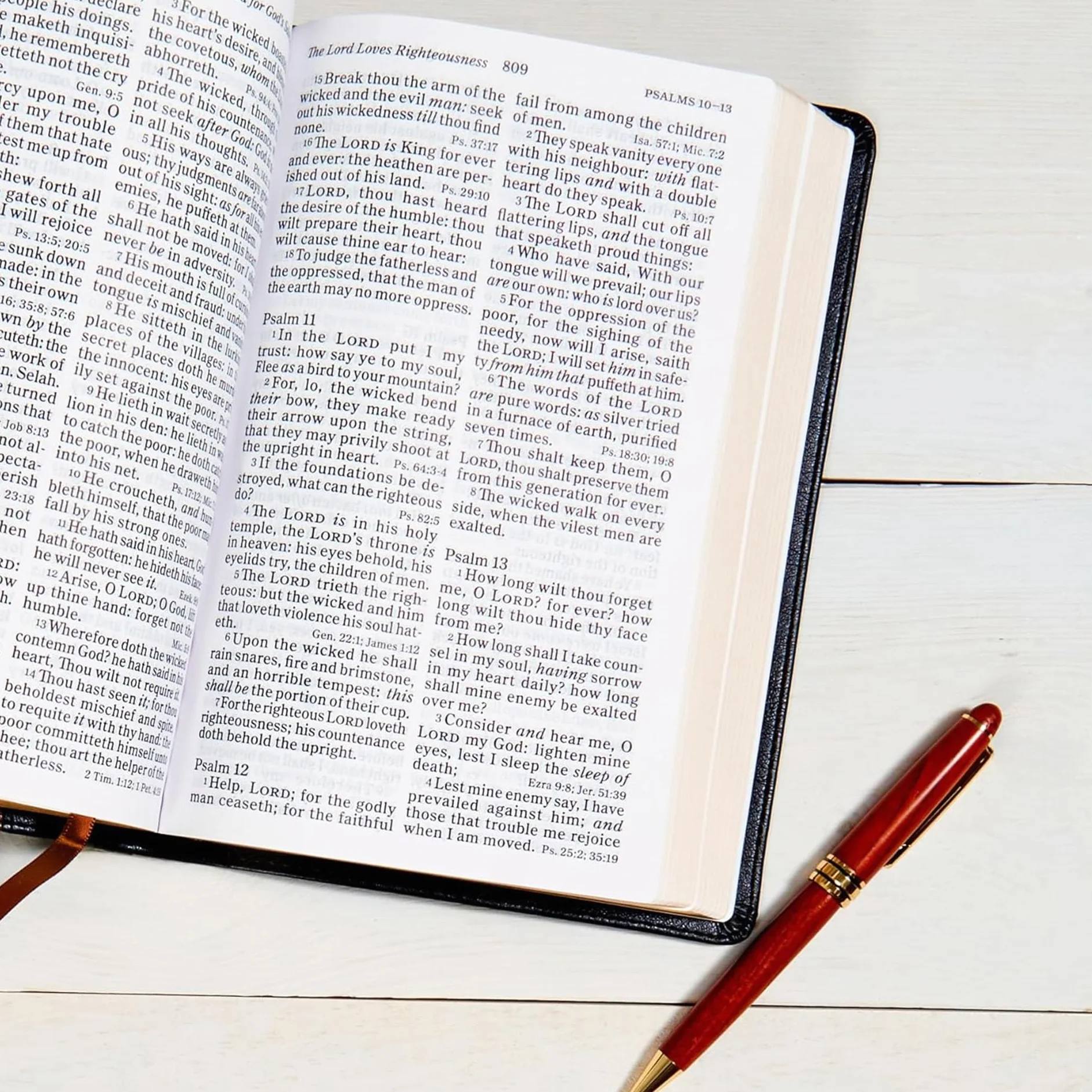 KJV Large Print Personal Size Reference Bible, Charcoal Leathertouch