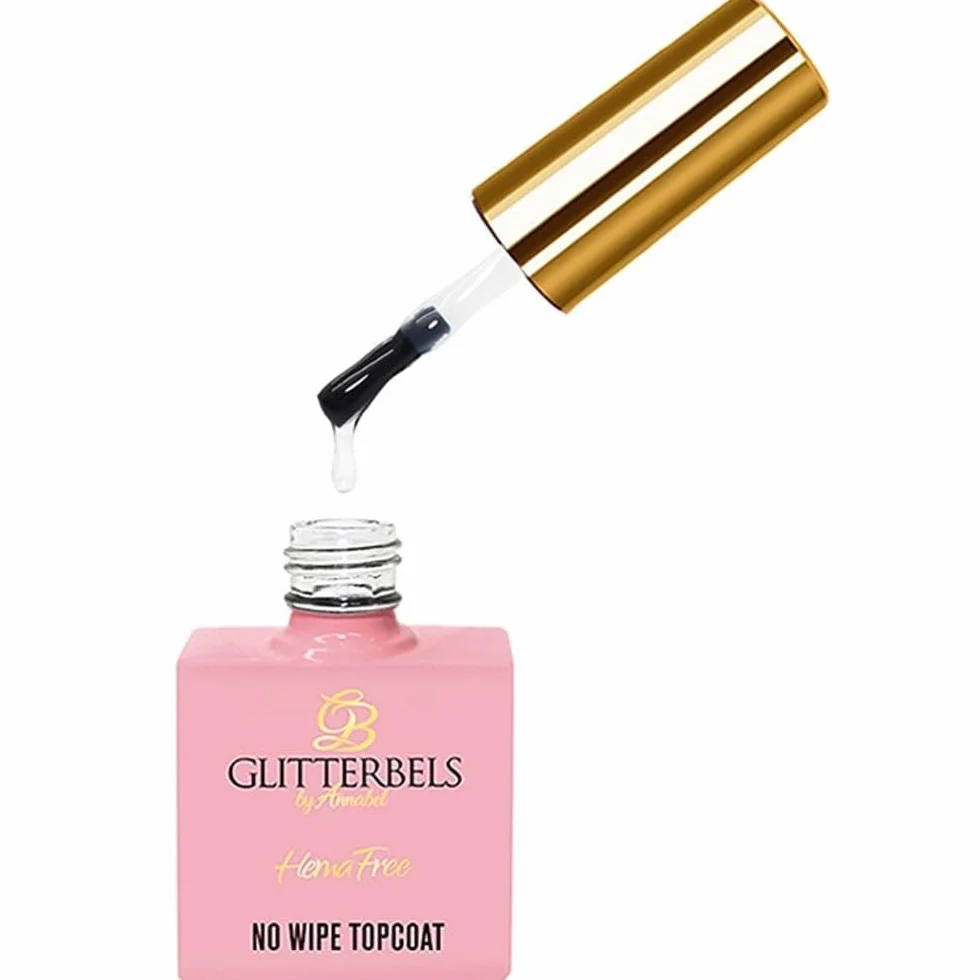 Lakier żelowy Glitterbels 8 ml Hema-Free Top Coat 17 ml