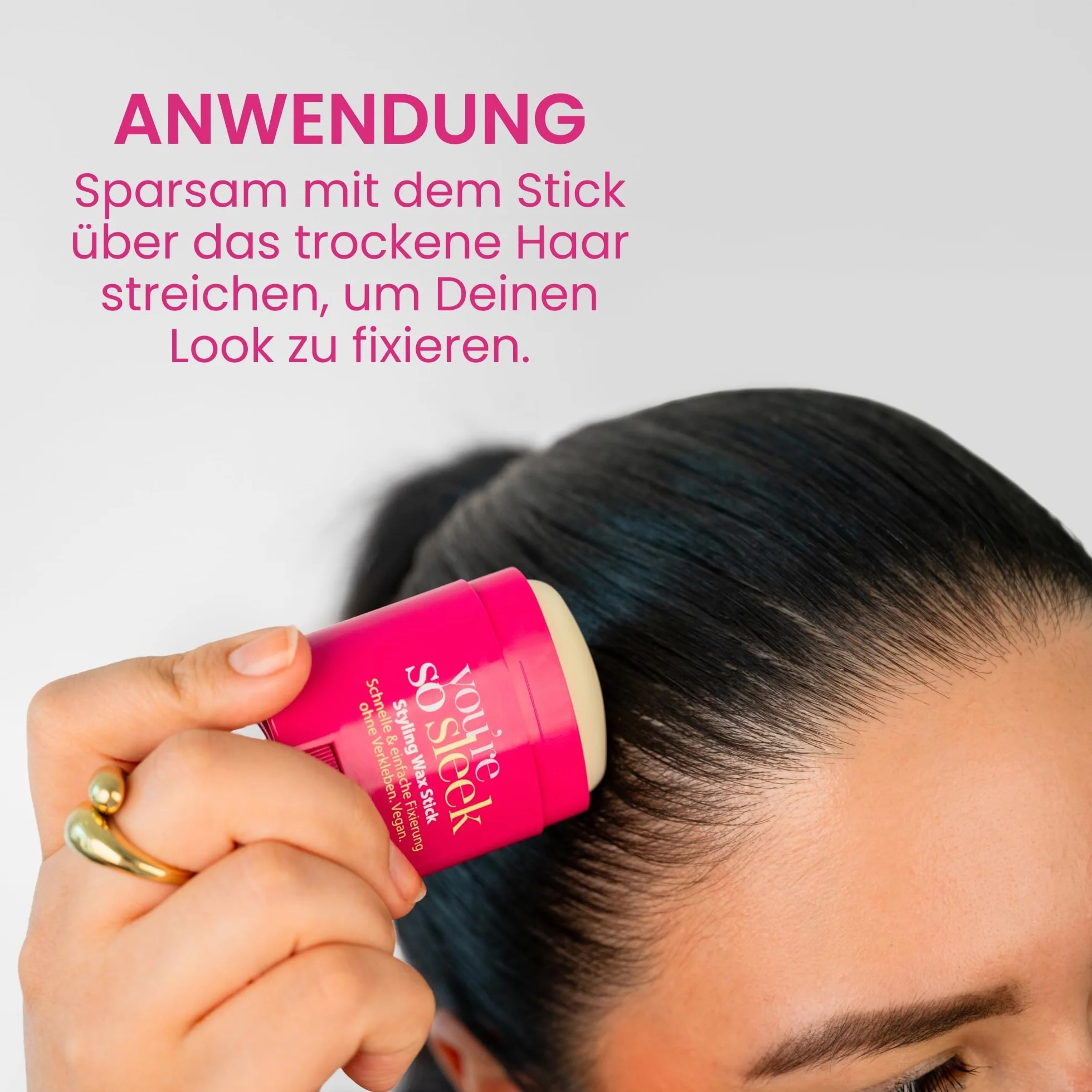 Jean & Len Wax Stick do stylizacji włosów, wygładza latające włosy, mocne trzymanie, wegański, bez silikonów i parabenów
