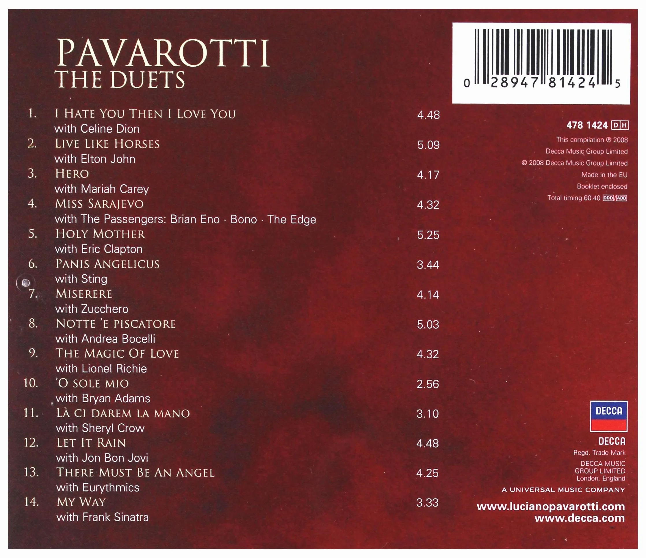 Luciano Pavarotti: The Duets (Polska Cena !!) [CD]