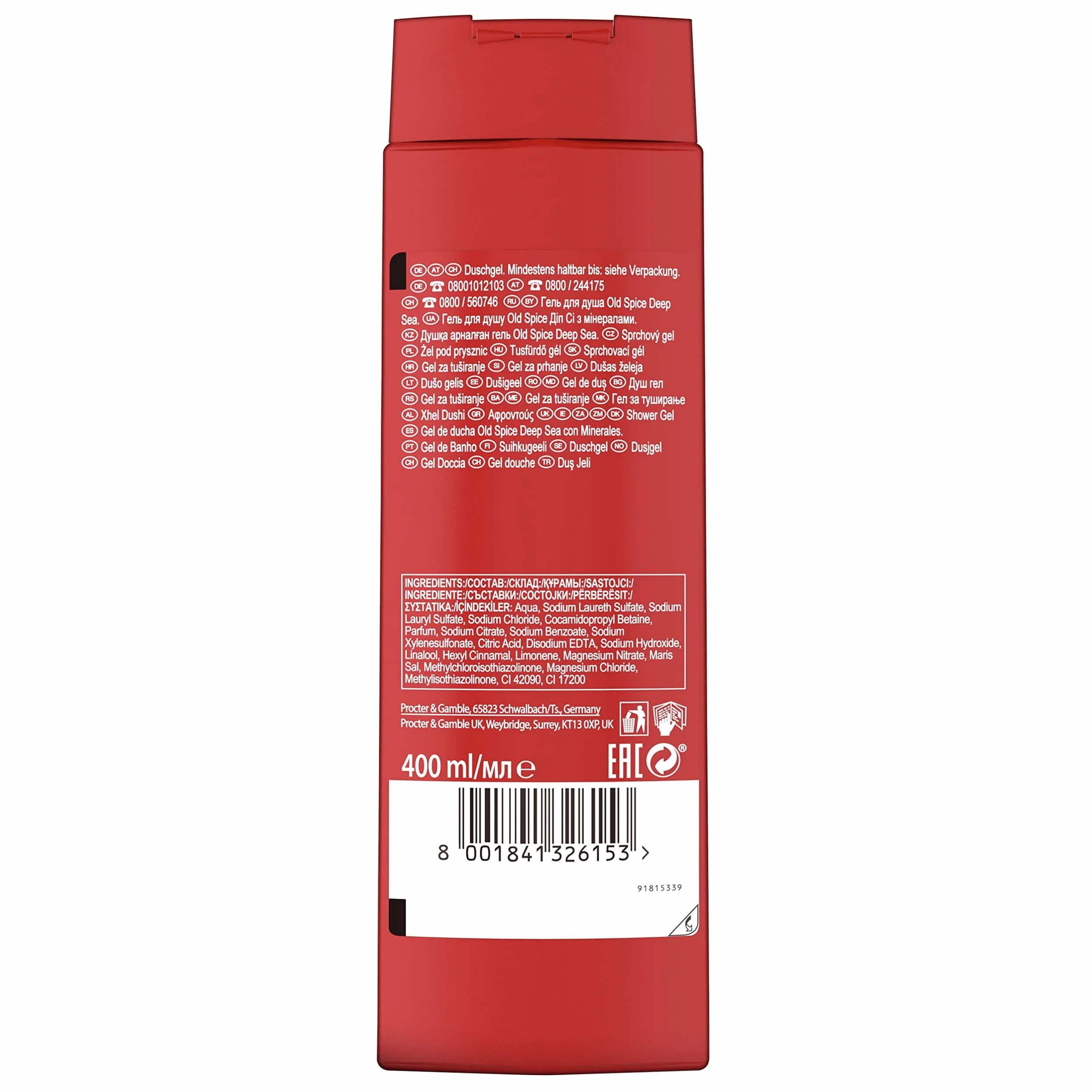 Old Spice Deep Sea Żel Pod Prysznic I Szampon Dla Mężczyzn 400 ml, Żel Do Ciała, Włosów I Twarzy 3 W 1, Długotrwała Świeżość