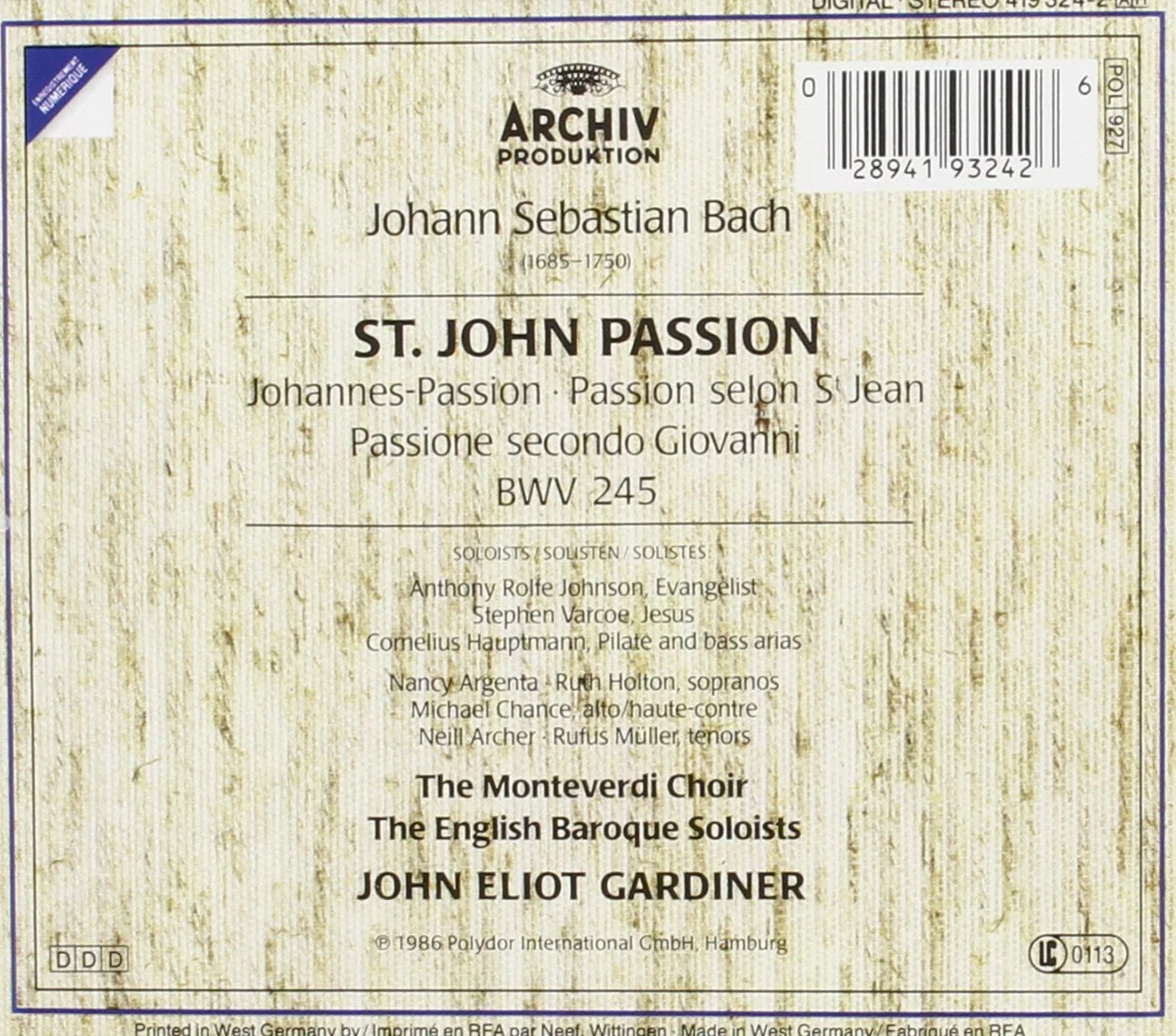 Bach, J.S.: St. John Passion