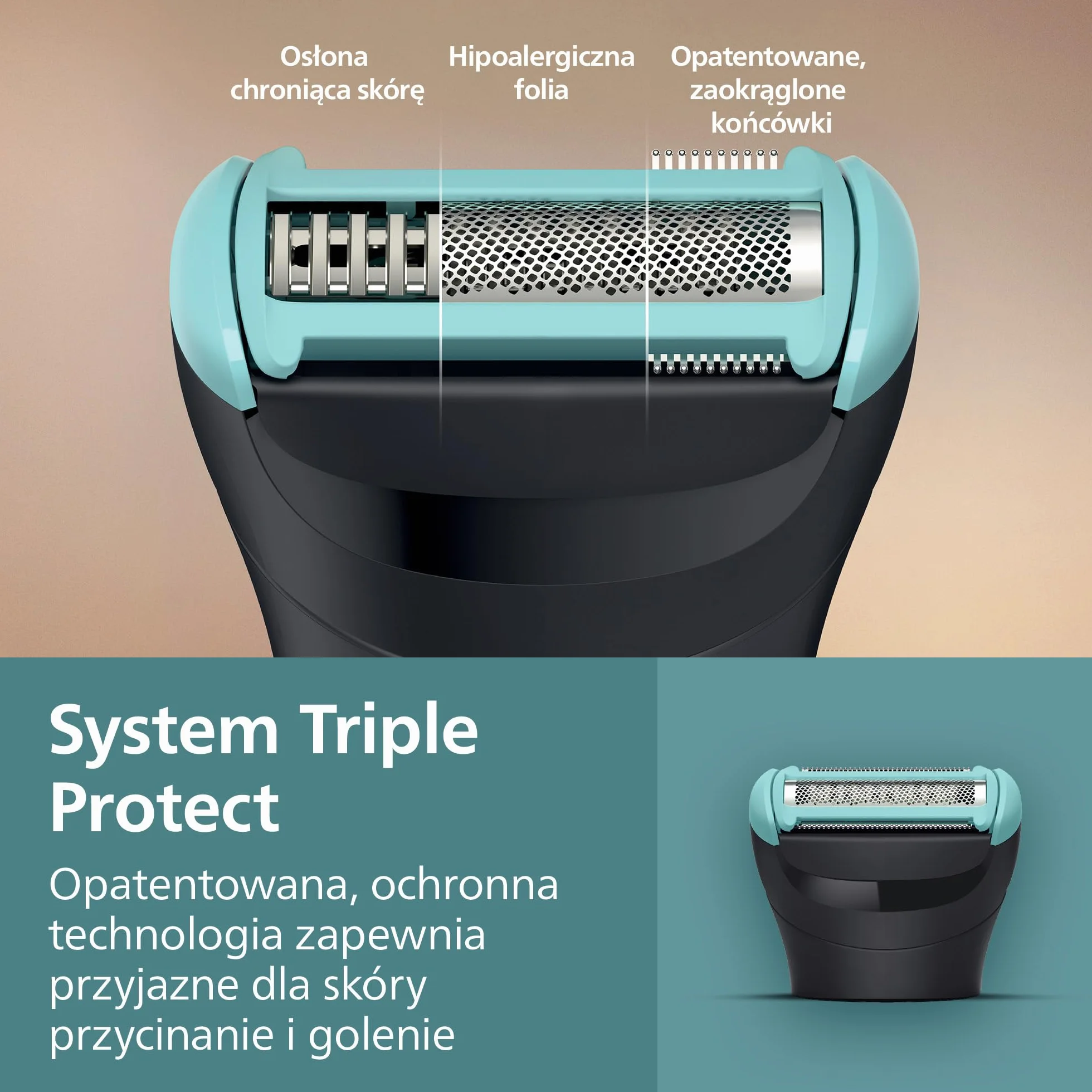 Philips Body Groomer 5000 – mężczyzn trymer do ciała potrójna ochrona, golenie okolic intymnych, składana nasadka do usuwania włosów na plecach, 100% wodoodporności, 100 minut pracy, BG5480/15