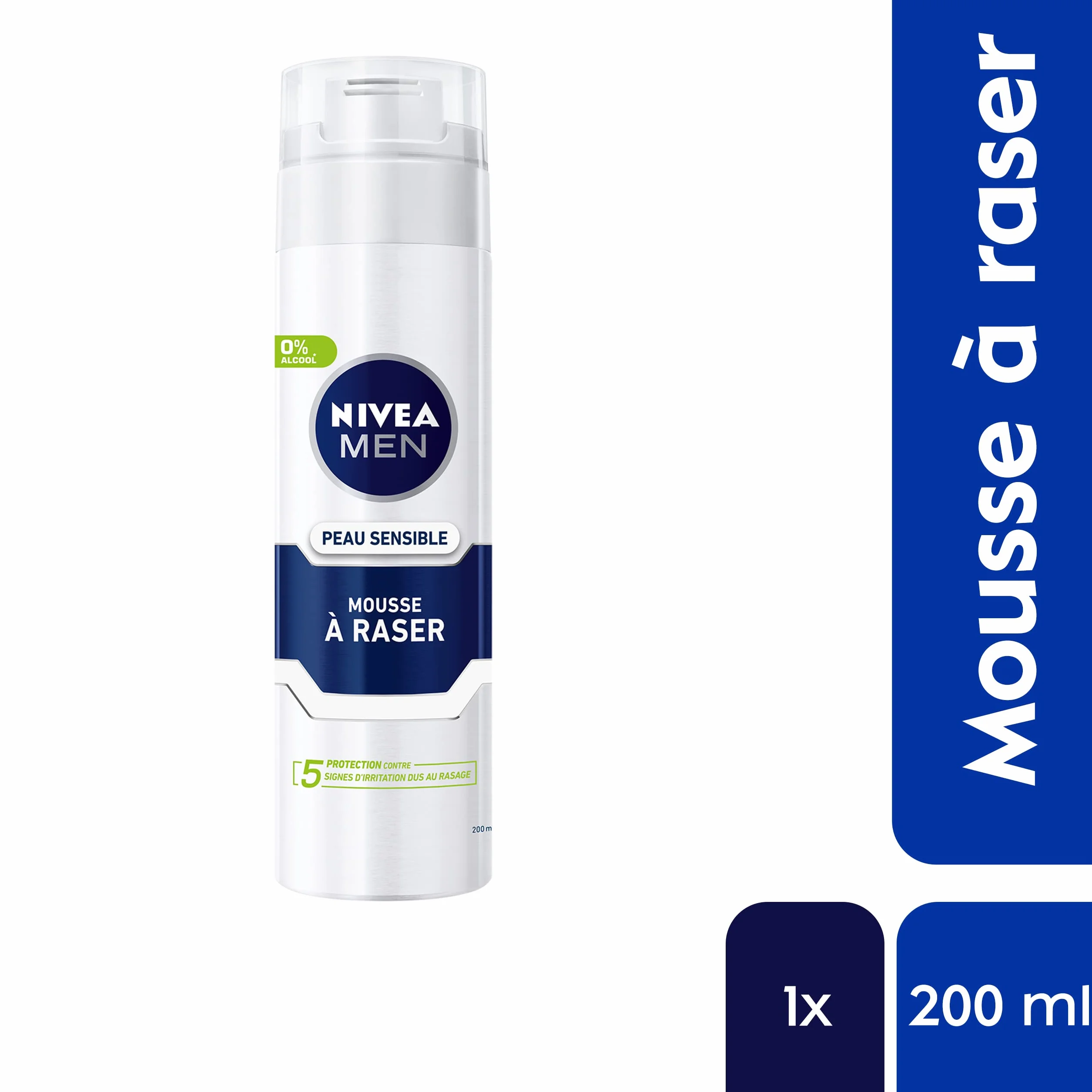NIVEA MEN Skin Sensible Foam do golenia (200 ml), krem do golenia wzbogacony rumiankiem i oczarem wirginijskim, pielęgnacja golenia 0% alkoholu dla mężczyzn