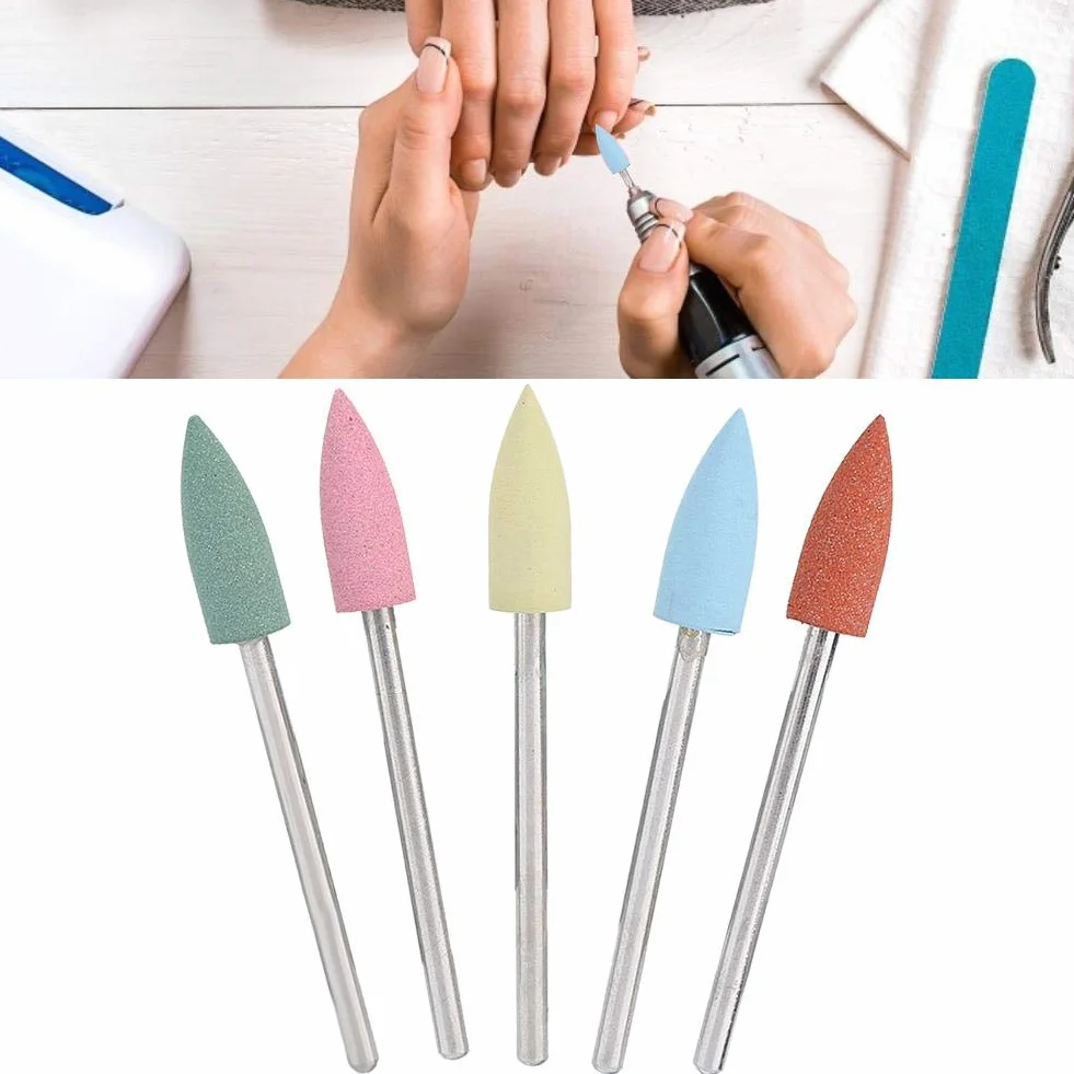 Wiertła do paznokci 5 sztuk/zestaw, Obcinacz do paznokci Wiertła do paznokci Gumowe Manicure Pedicure Lakier do paznokci Akcesoria do paznokci Akrylowe paznokcie Żel Usuń lakier (152)