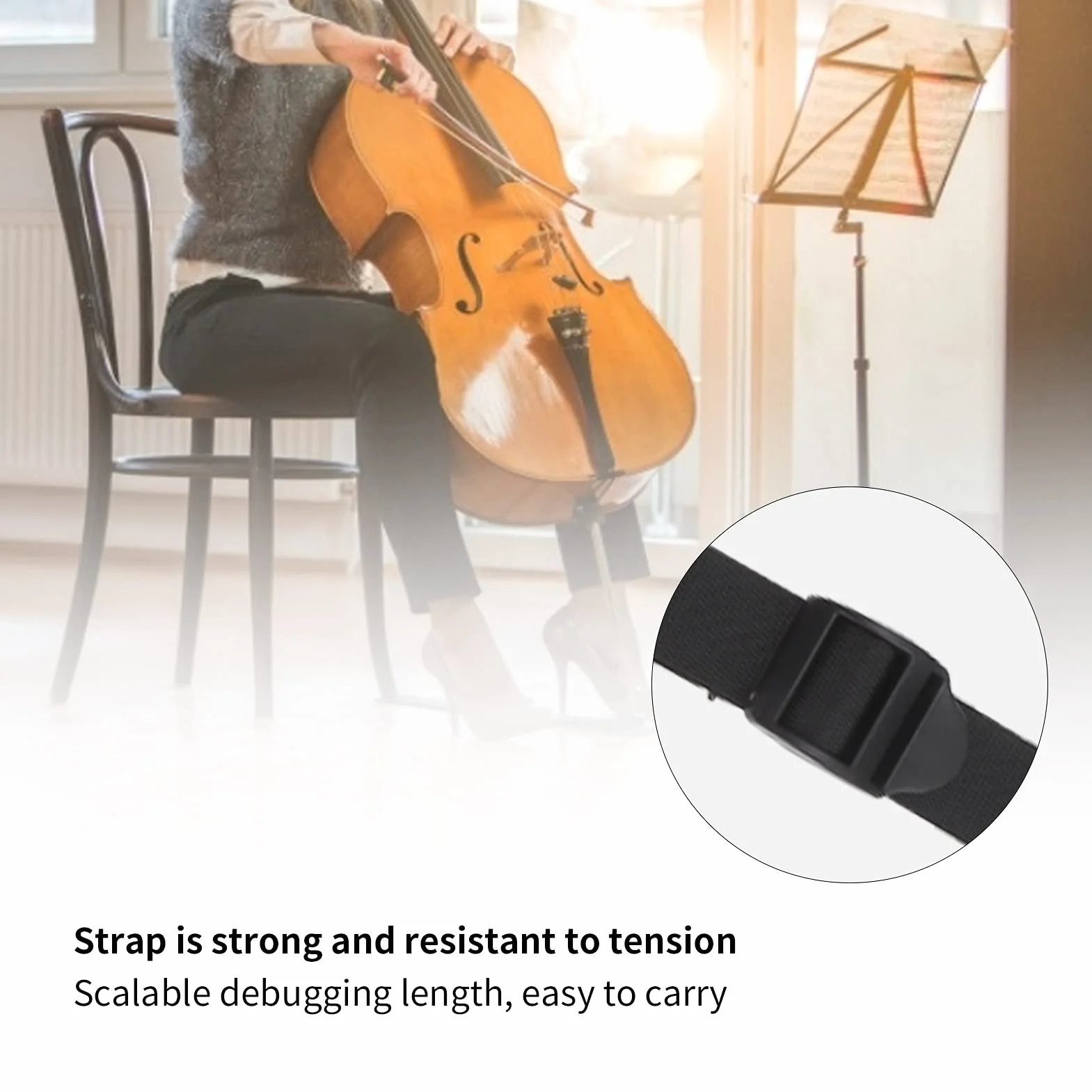 Wiolonczela Endpins Antypoślizgowy pasek, opływowy design Akcesoria do instrumentów muzycznych Wiolonczela Antypoślizgowy pasek dla dorosłego gracza na nogi krzesła(Kolor drewna)