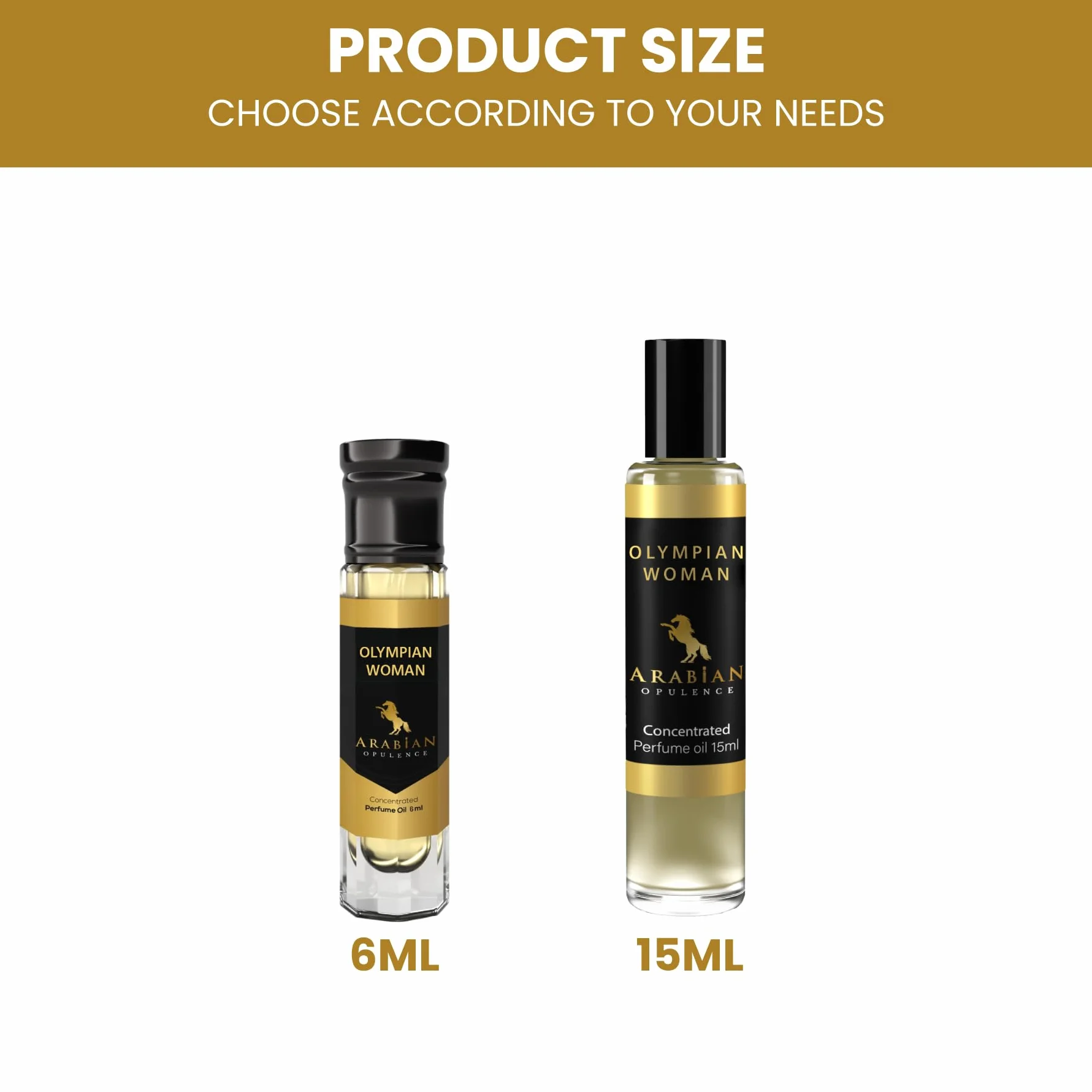 Arabian Opulence FR226 OLYMPIAN WOMAN olejek perfumowany w kulce, skoncentrowany olejek do ciała, długotrwały perfumy na bazie oleju dla kobiet, rozmiar podróżny