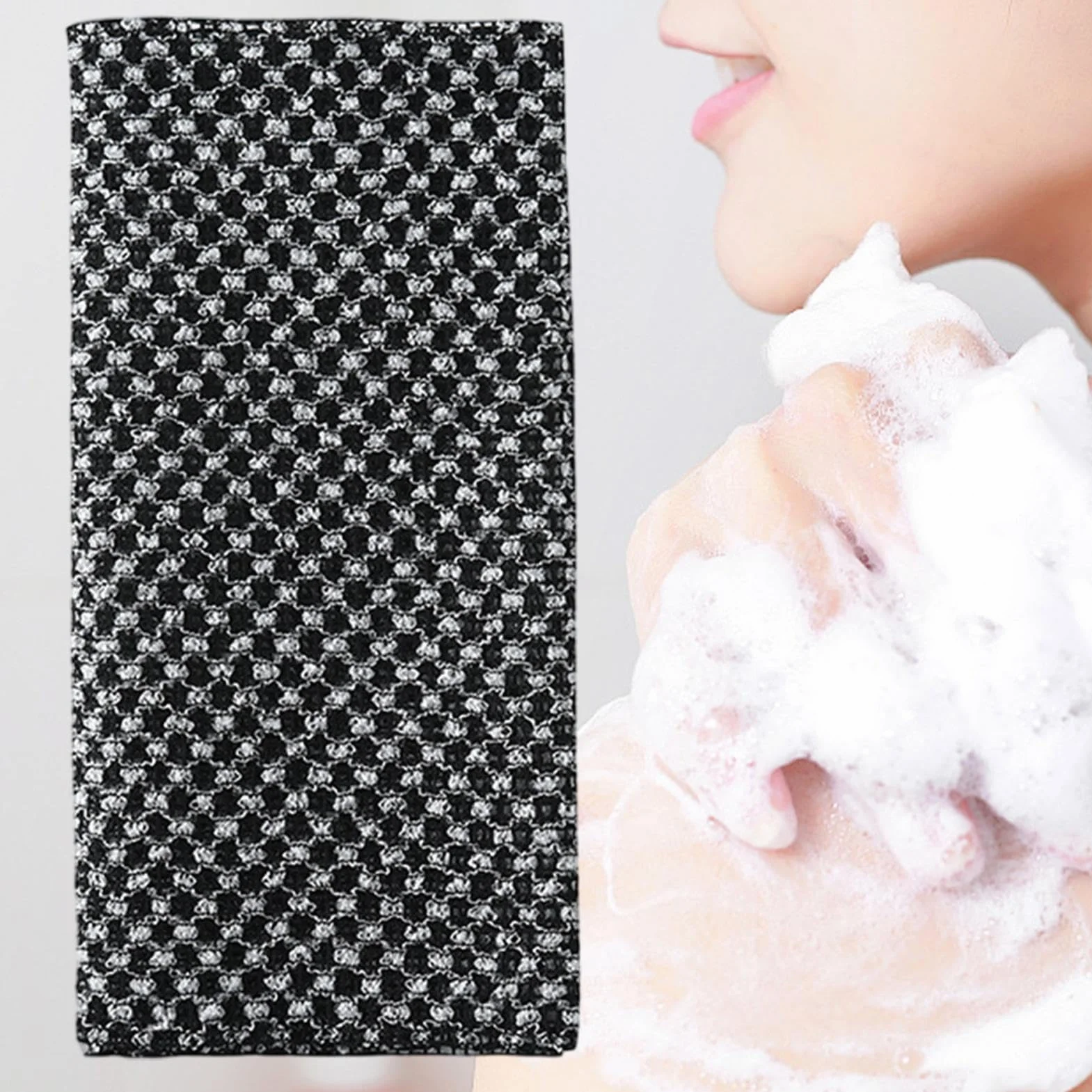 Towel Body Scrubber Peel Wash Strap, Striped Body Wash, Compact Skin Travel Bath Towel