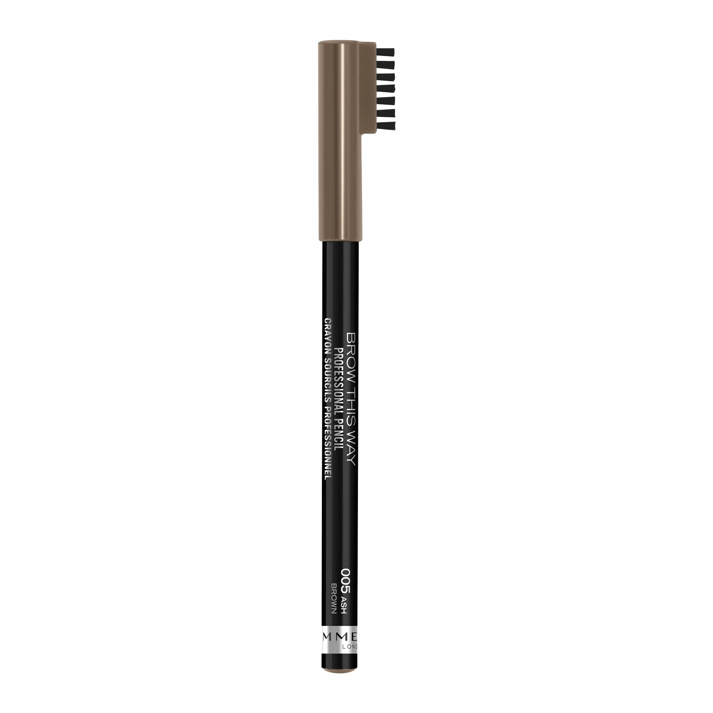Rimmel Brow This Way Professional Kredka do Brwi z Grzebykiem, 005 - Ash Brown, 4 g