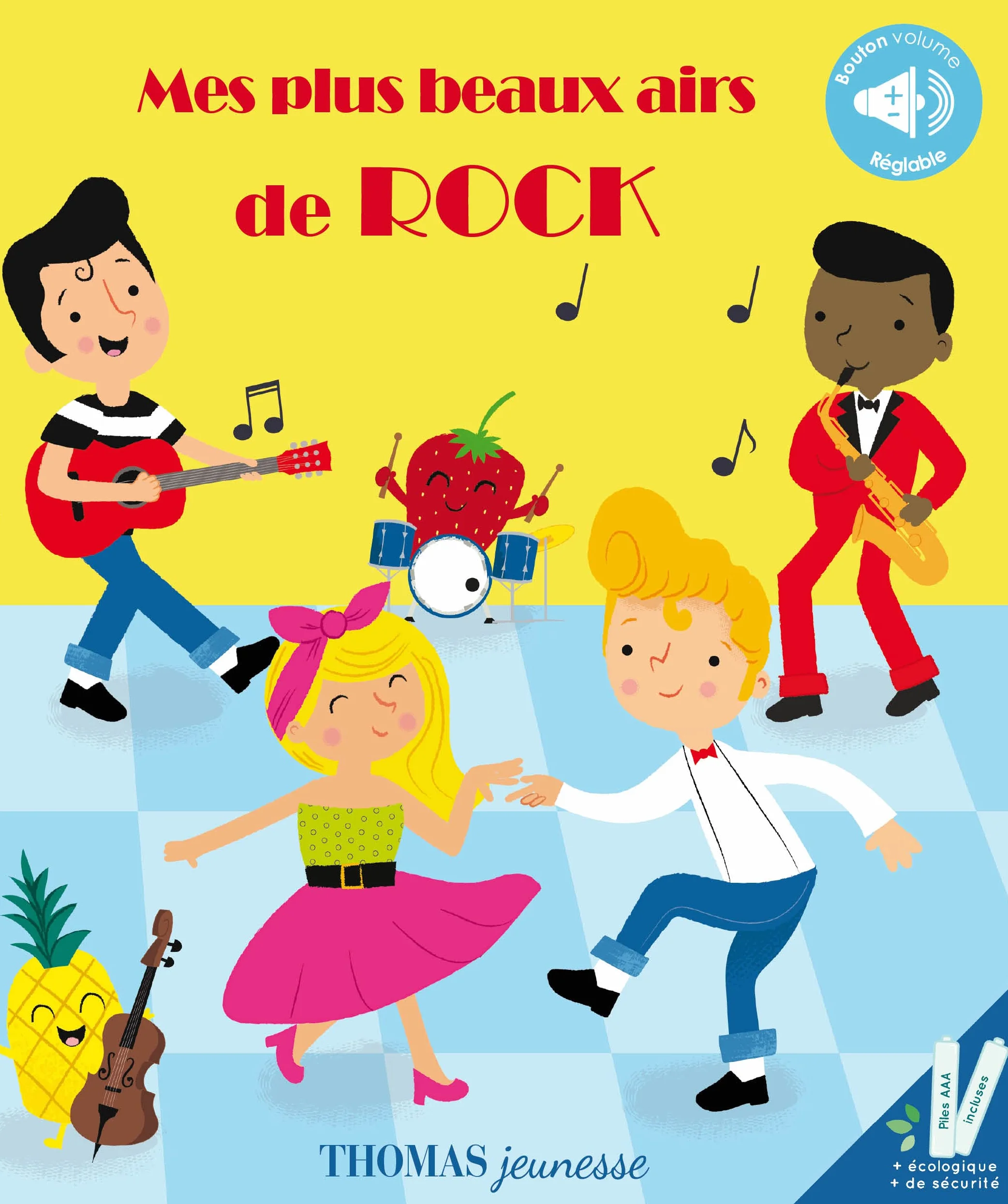 Mes plus beaux airs de rock: Livre sonore bébé dès 6 mois avec grandes piles AAA alcalines incluses