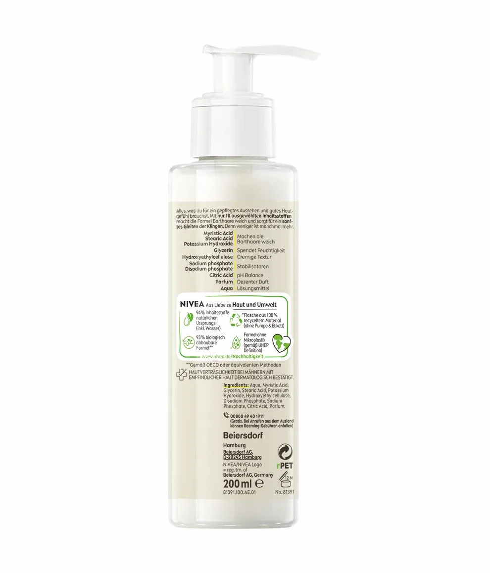 NIVEA MEN Sensitive Pro Menmalist krem do golenia 200 ml żel do golenia łagodna formuła
