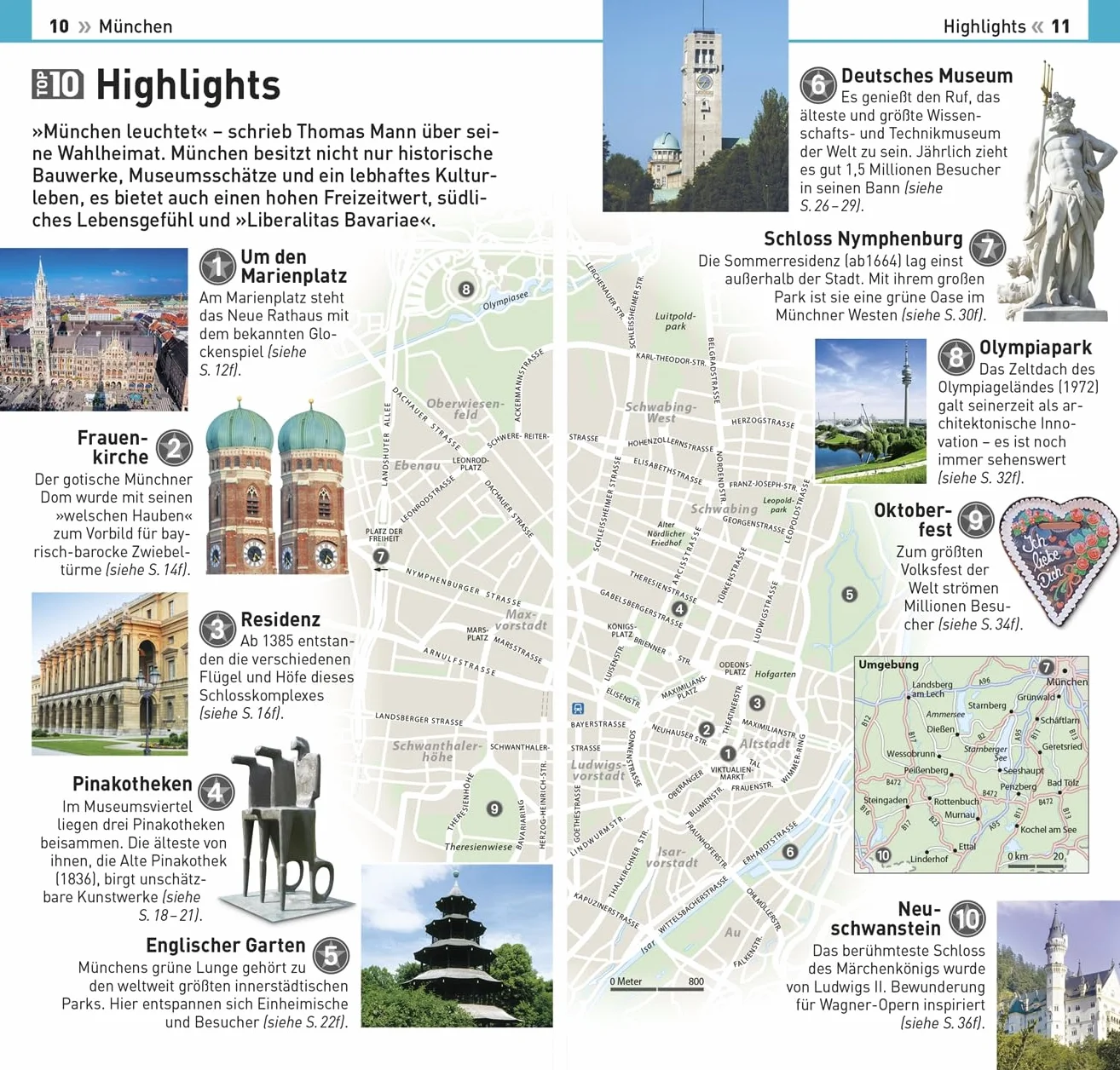 TOP10 Reiseführer München: TOP10-Listen zu Highlights, Themen und Stadtteilen mit wetterfester Extra-Karte. Von Reisenden. Für Reisende.