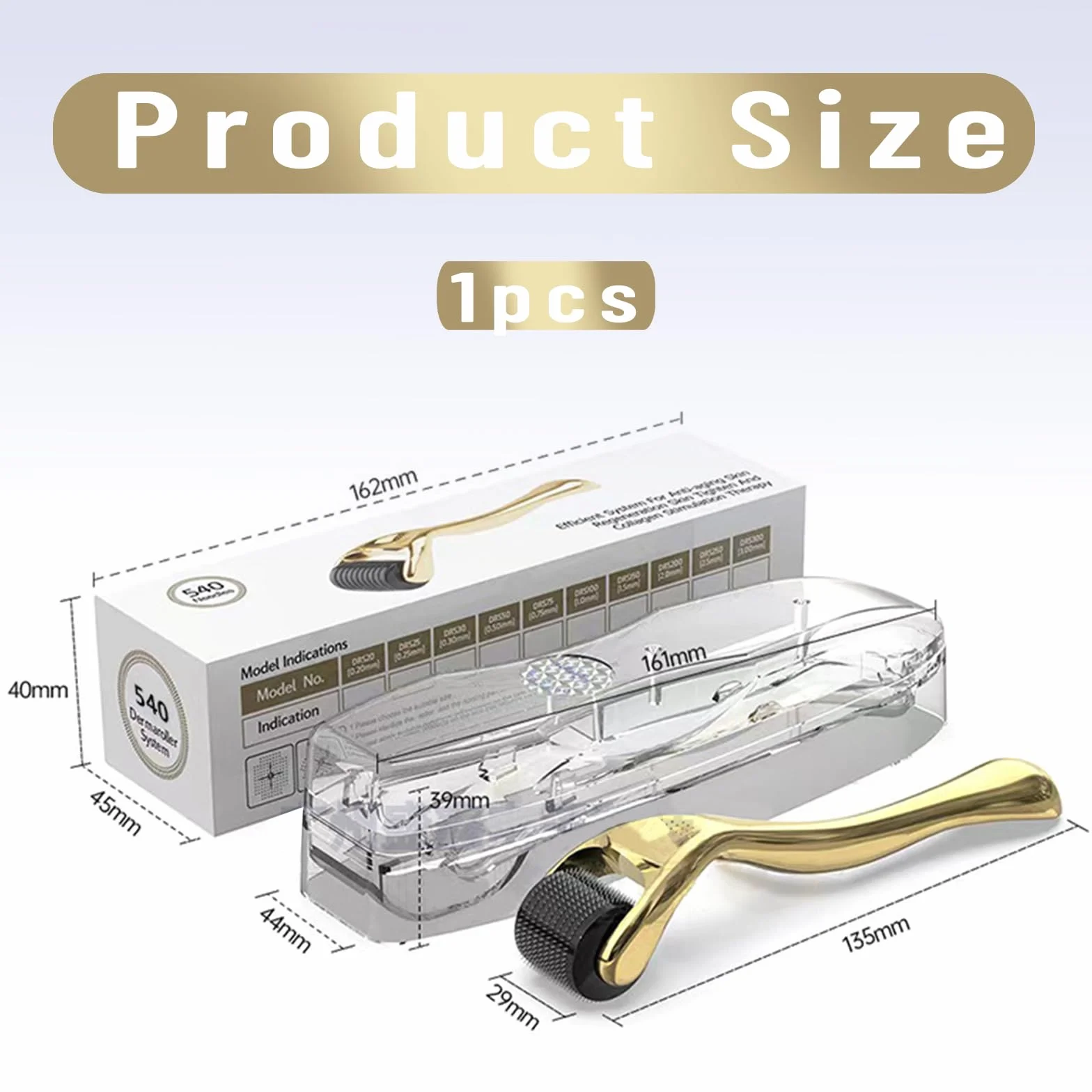 Moguri® Derma Roller zawiera pudełko, kup Youthful Glow z mikroigłami 0,5 mm do twarzy, profesjonalne rezultaty w domu, wybór na prezent, Boże Narodzenie, złoty