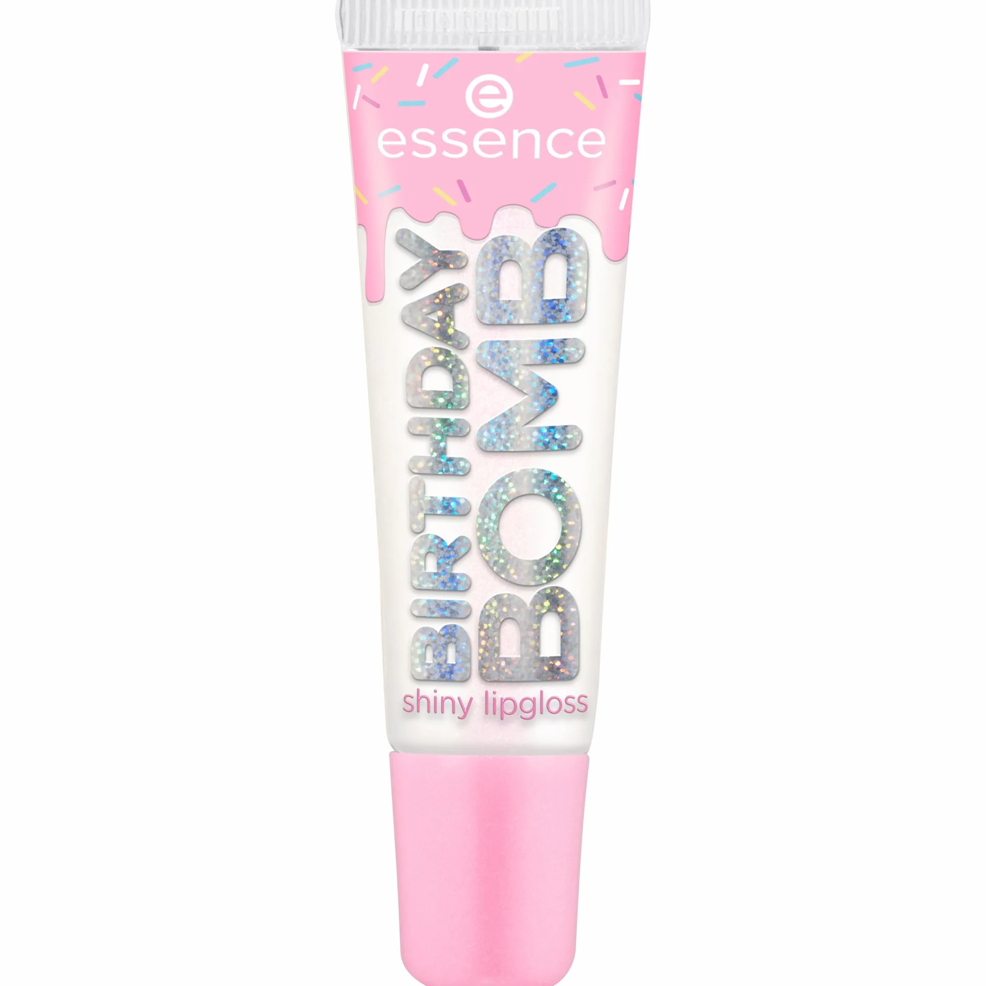 essence Lśniący błyszczyk do ust BIRTHDAY BOMB, naturalny, błyszczący, zroszony, mieniący się (10ml)