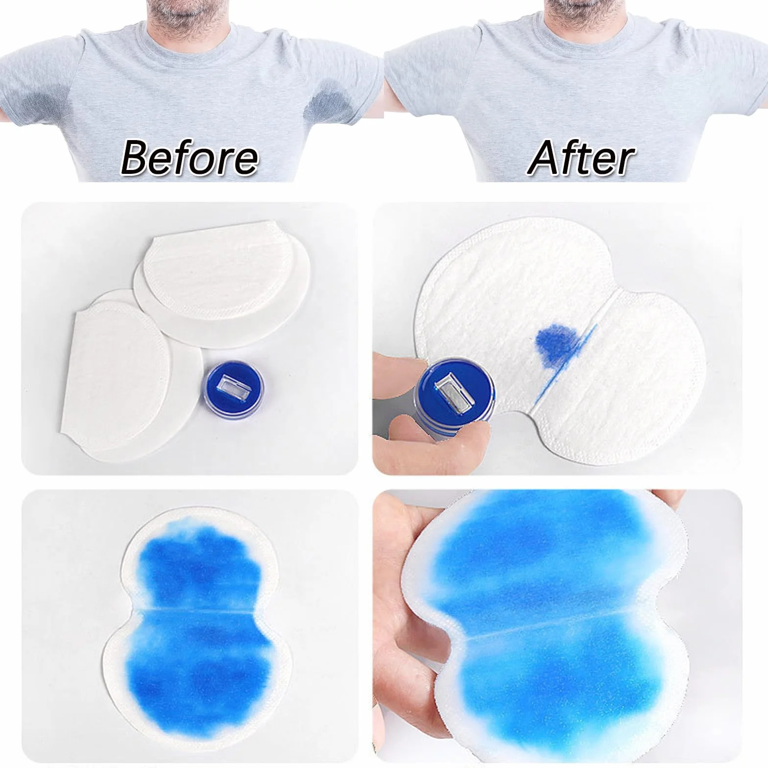 Pochłaniacze pod pachami 120 sztuk oddychające antyperspiracyjne