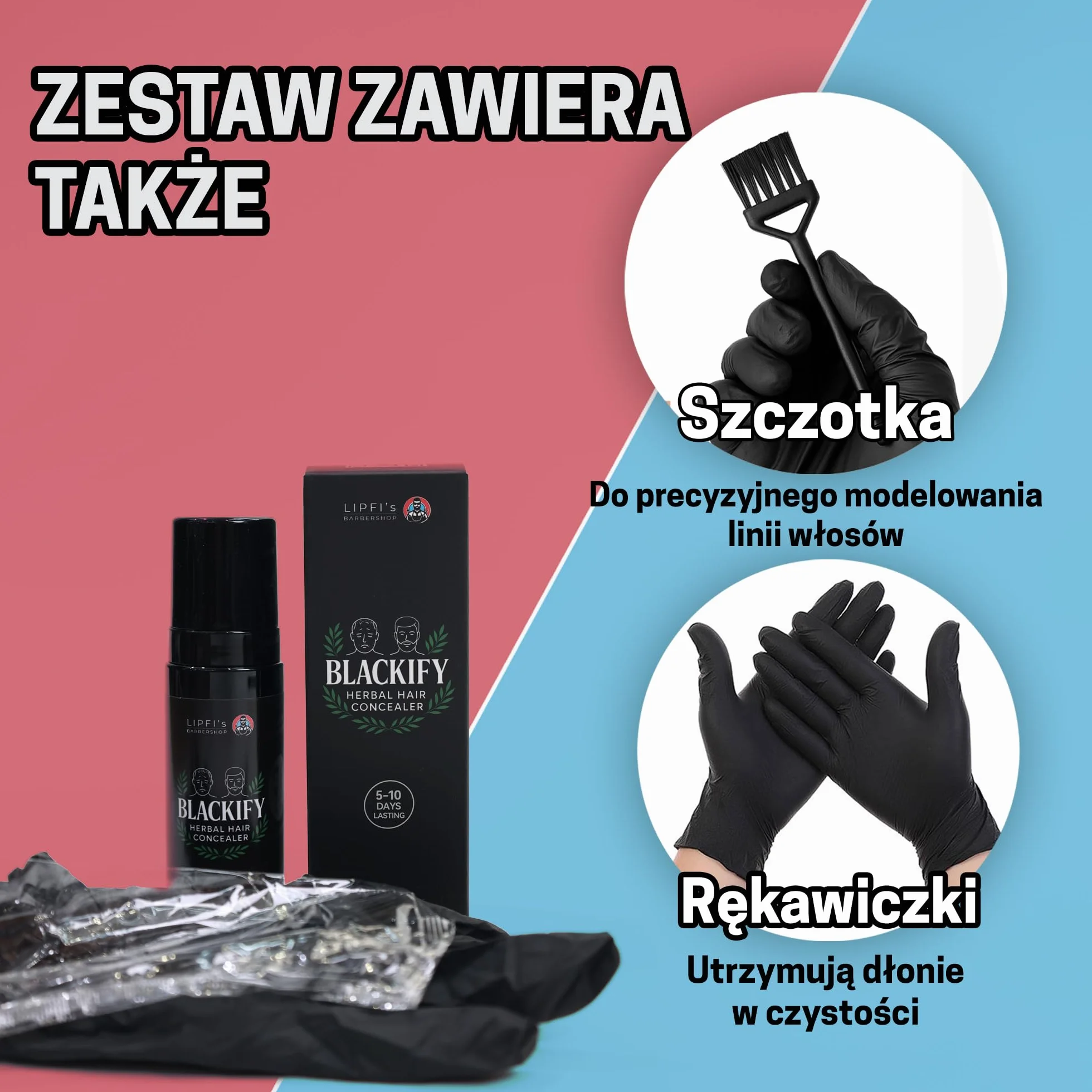Roślinny korektor do włosów BLACKIFY 50 ml naturalny wypełniacz dla mężczyzn i kobiet