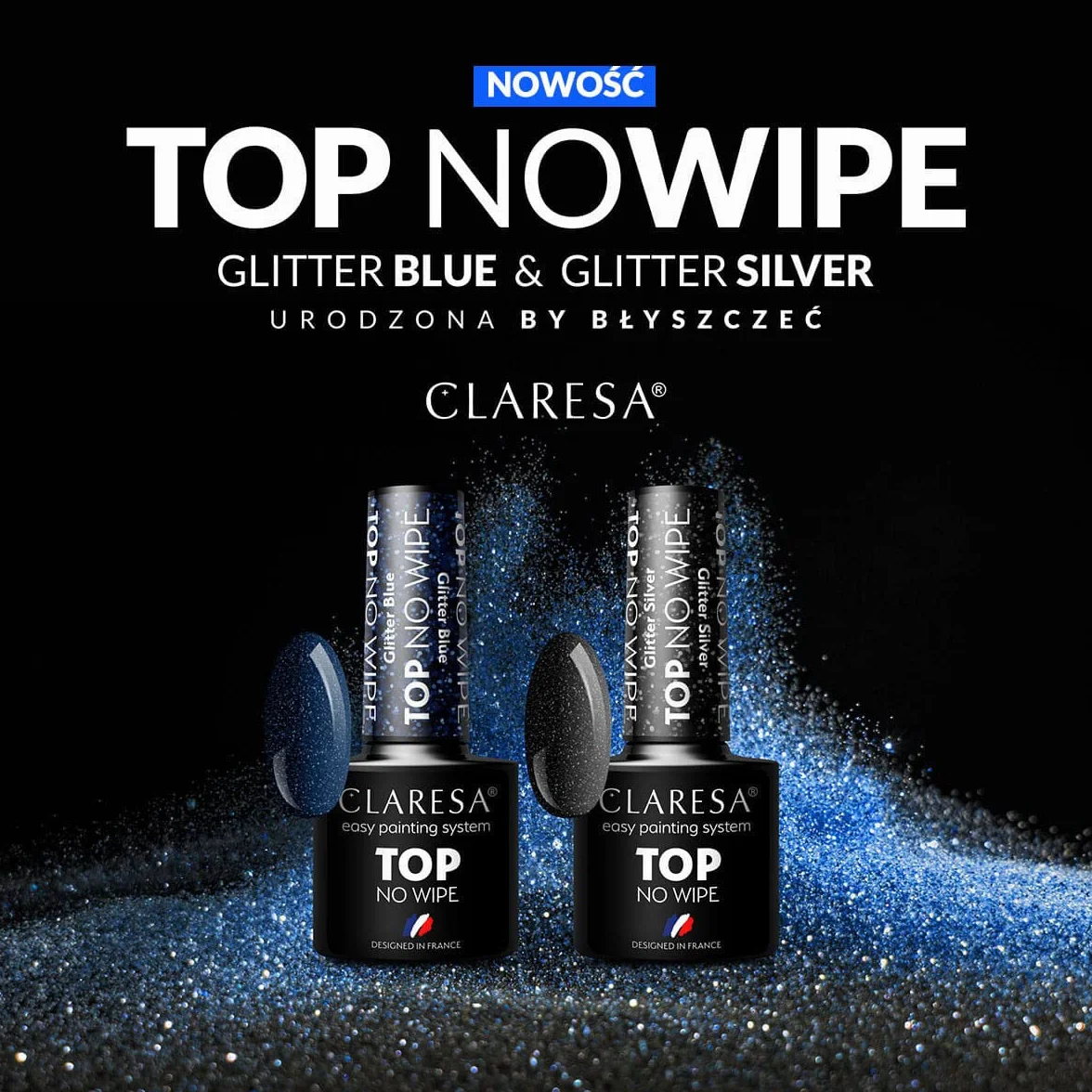 Claresa Top No Wipe Glitter Silver 5ml