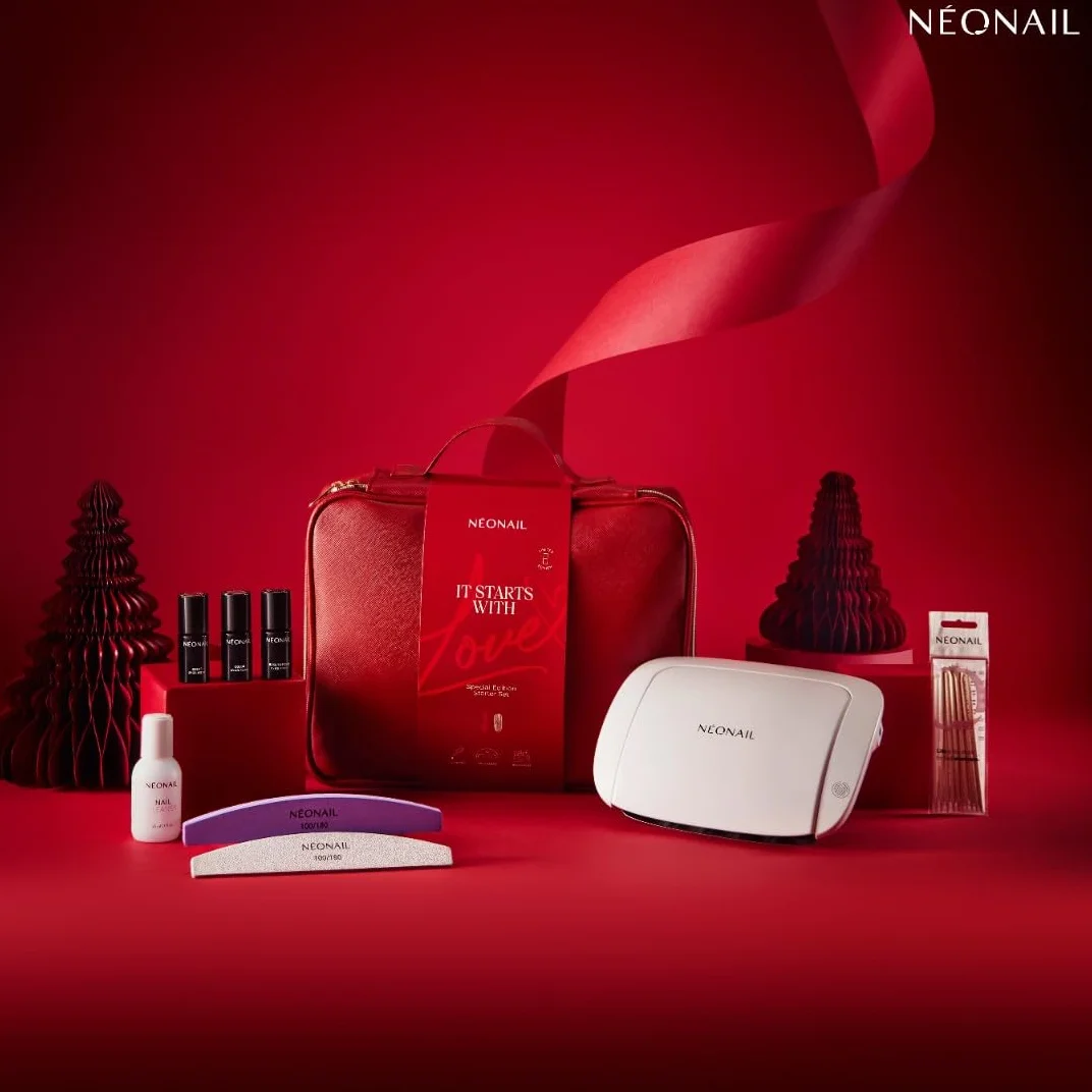 NEONAIL It Starts With Love Zestaw Startowy do Manicure z Lampą LED FUTURO TOUCH 22W/48 - Lakiery Hybrydowe Baza i Top 2in1 Nail Cleaner