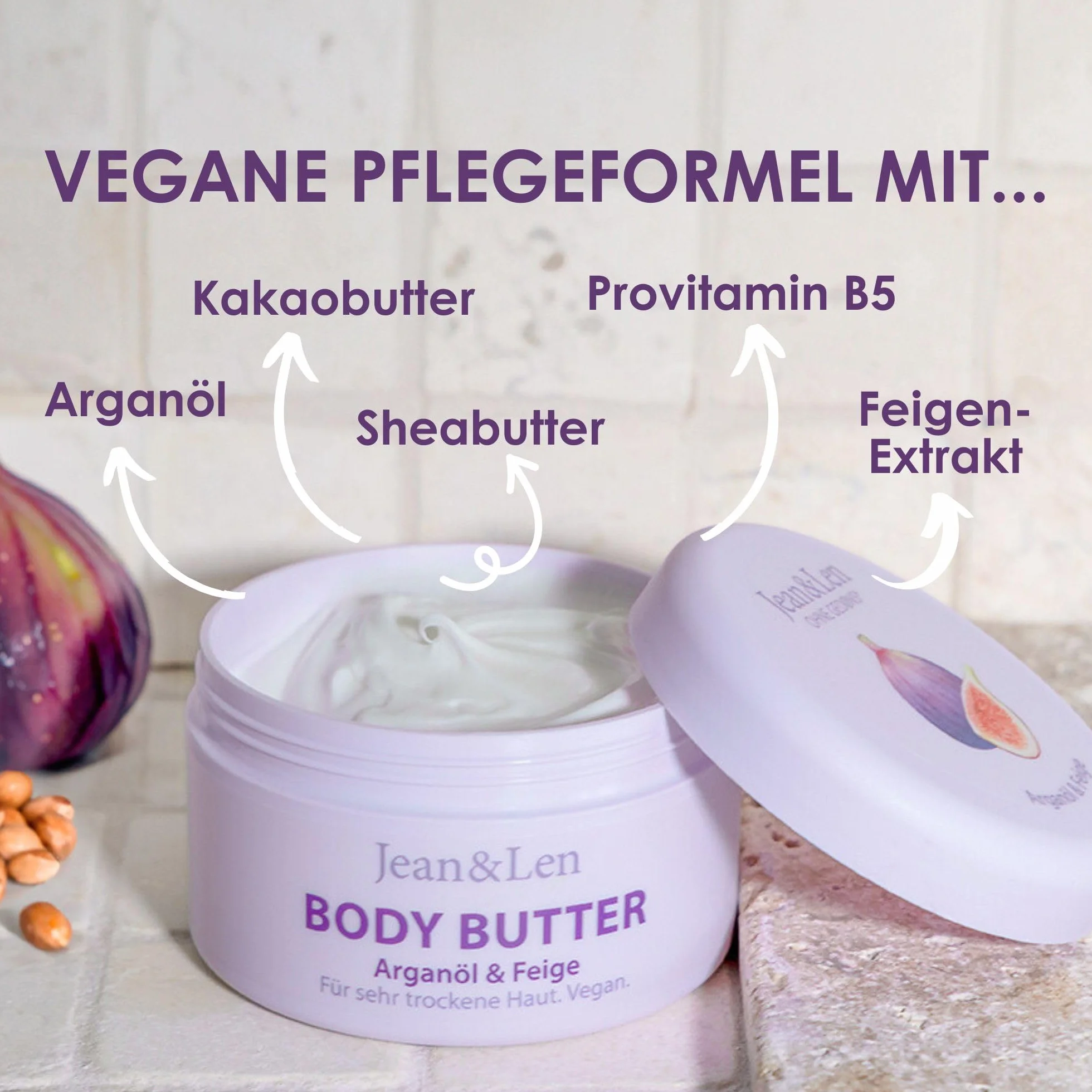 Jean & Len Rozpieszczające masło do ciała olejek arganowy figa 200 ml