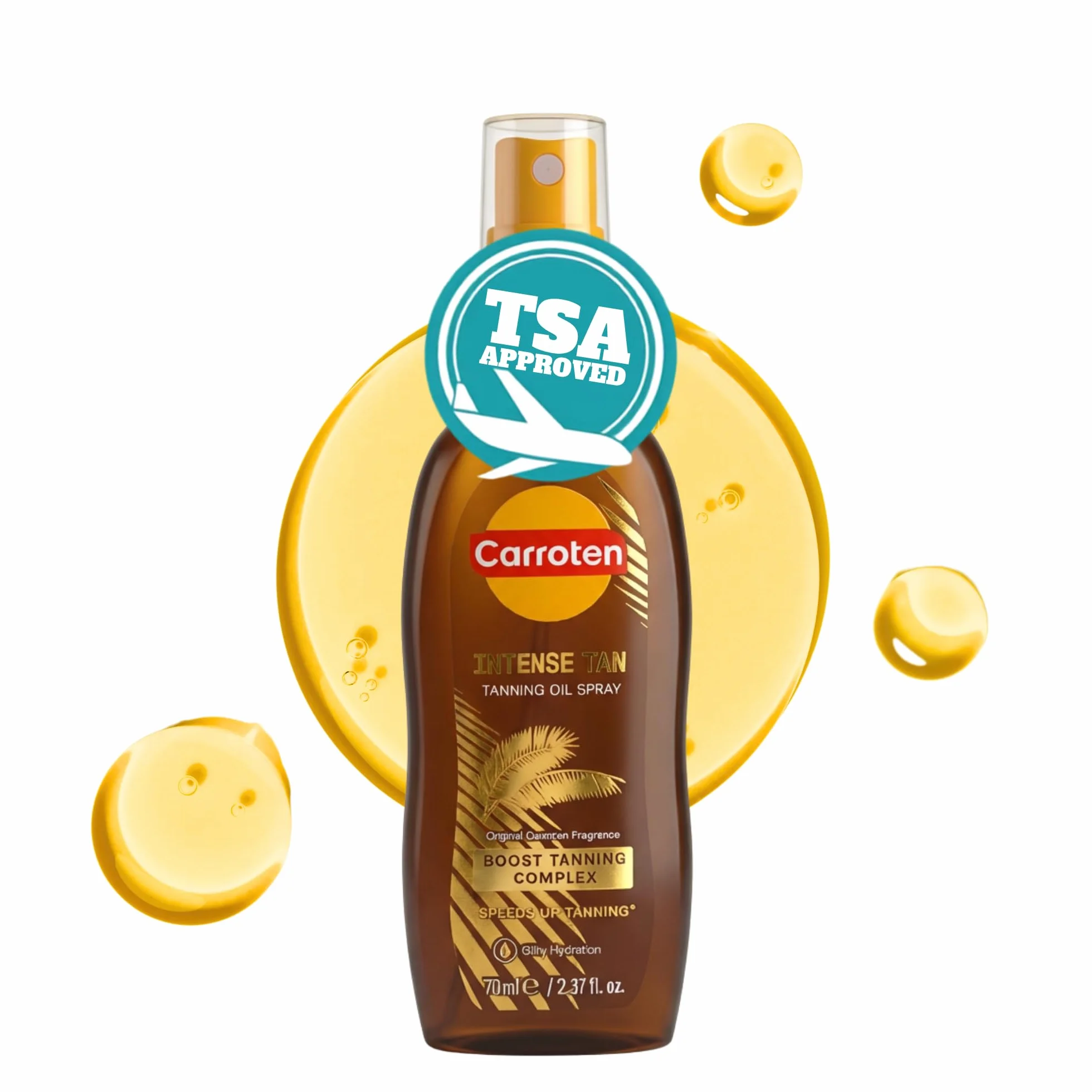 Carroten Intensywny olejek do opalania SPF 0, 70 ml – przyspieszacz opalania z olejami z marchwi i kokosa, wegański olejek do opalania z witaminami A i E.