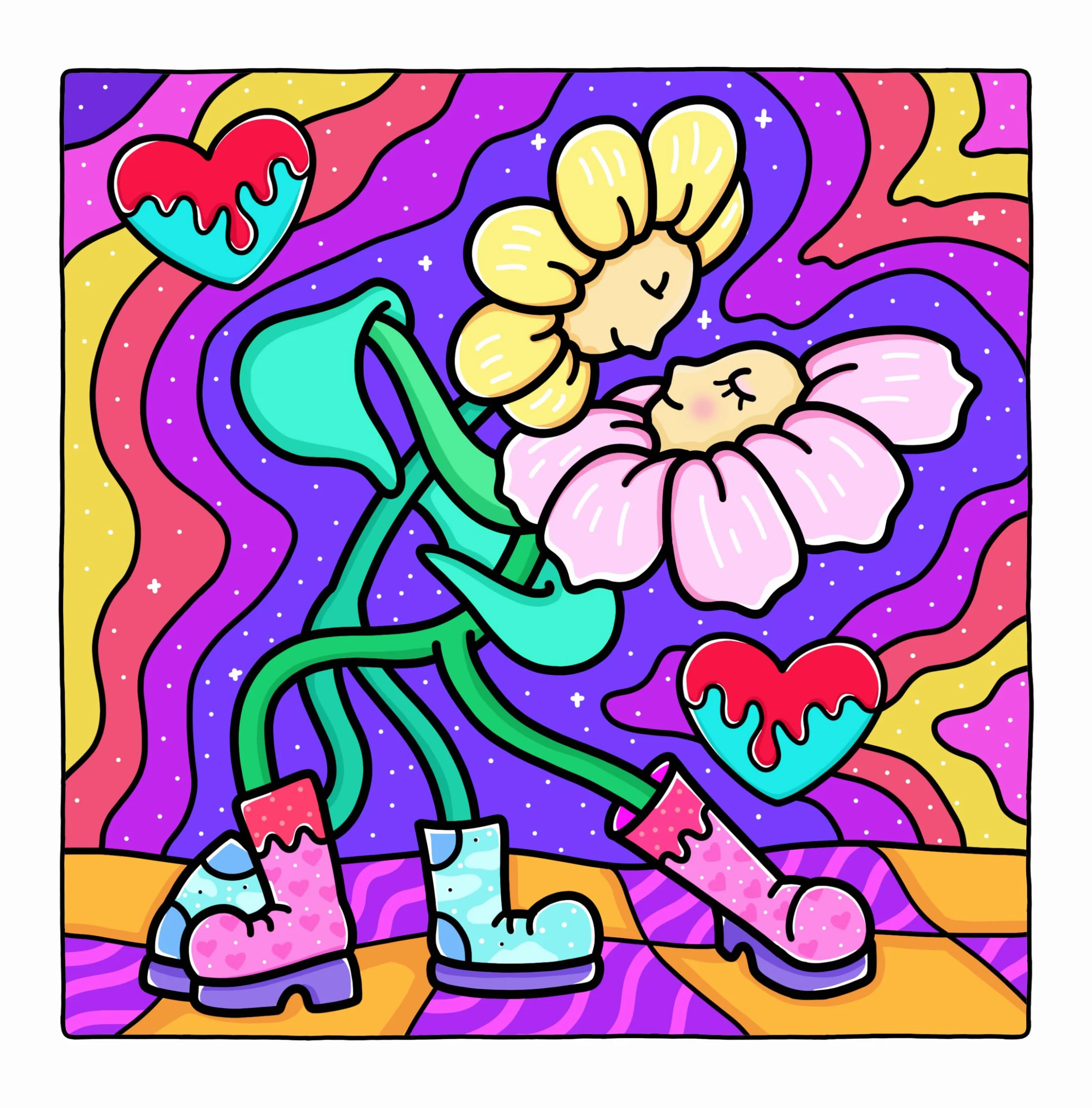 Trippy & Groovy: Psychedelic Coloring Book for Adults Featuring Mushrooms, Aliens, Magic Worlds and Illusions for Relaxation