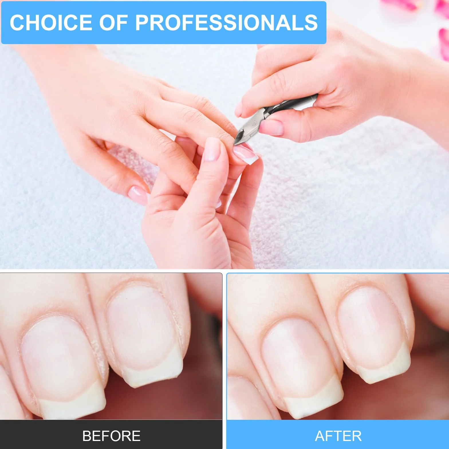 Profesjonalny obcinacz do skórek ze stali nierdzewnej, czarny zestaw do manicure pedicure