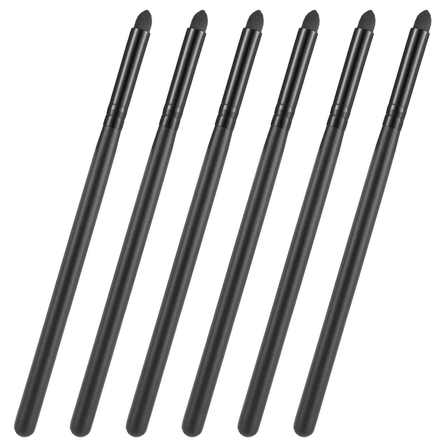 COMNICO Pędzel do oczu, 6 sztuk, gąbka, pędzelek do oczu, aplikatory eyelinera, pędzelek do wycierania, pędzelek do cieni do powiek, małe płaskie włosie do rozjaśniania eyelinera, smokey eyes gąbka
