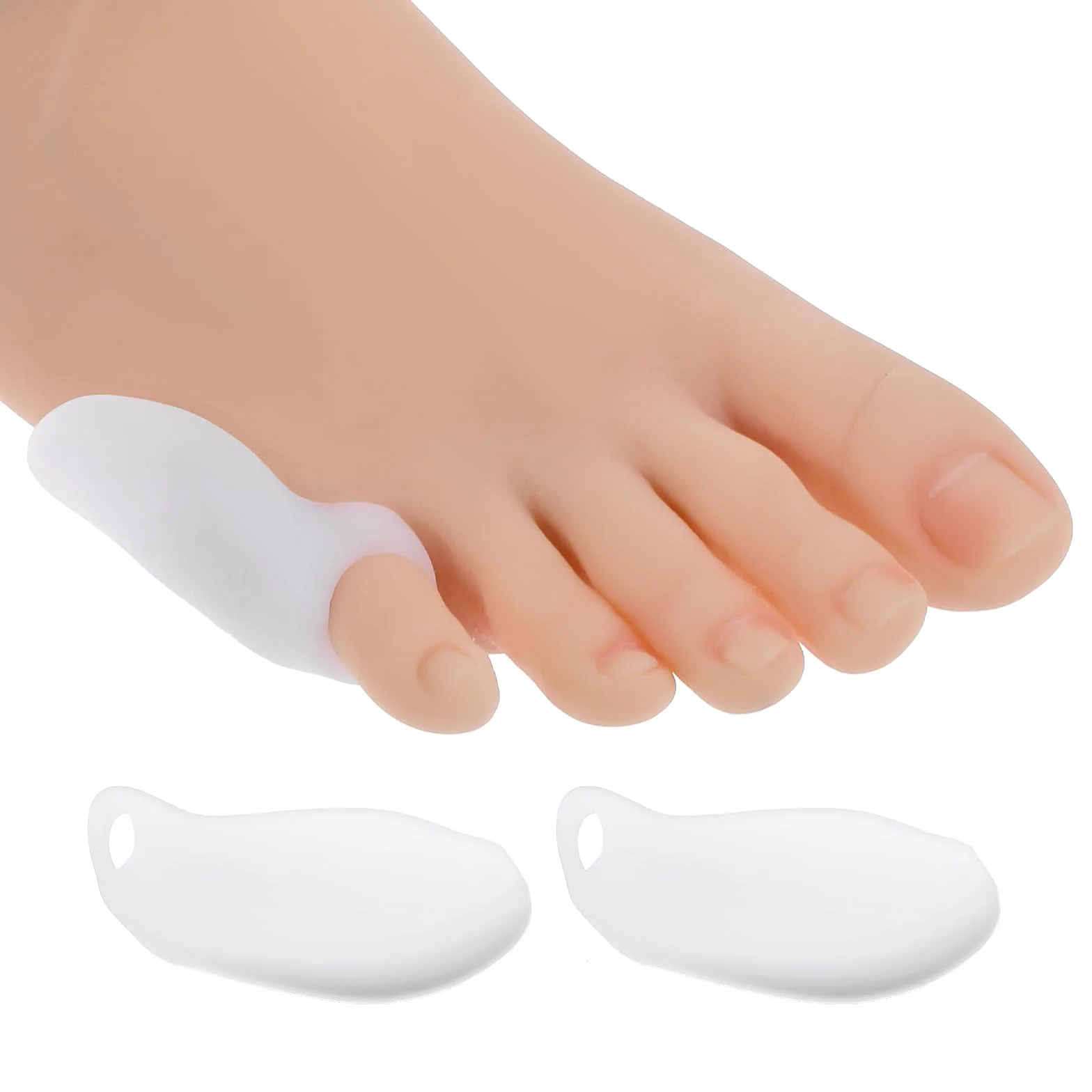 COMNICO Pinky Toe separatory żelowe, 8 sztuk, żelowe ochraniacze na palce, miękkie podkładki żelowe z podkładkami dystansowymi, ochrona palców u nóg, szybkie łagodzenie bólu dla mężczyzn i kobiet