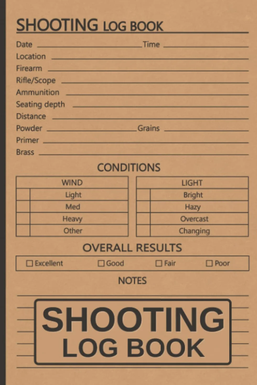 Shooting Log Book: Perfect Shooters Record Book, Shooting Data Book for Beginners and Professionals