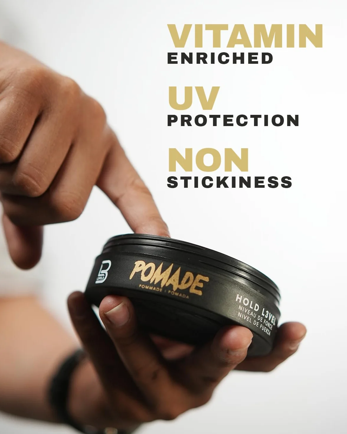 L3 VEL3 Pomade Błyszczący Połysk Keratyna Flake Free Formula Dries Light Clean Ekstremalne Trzymanie