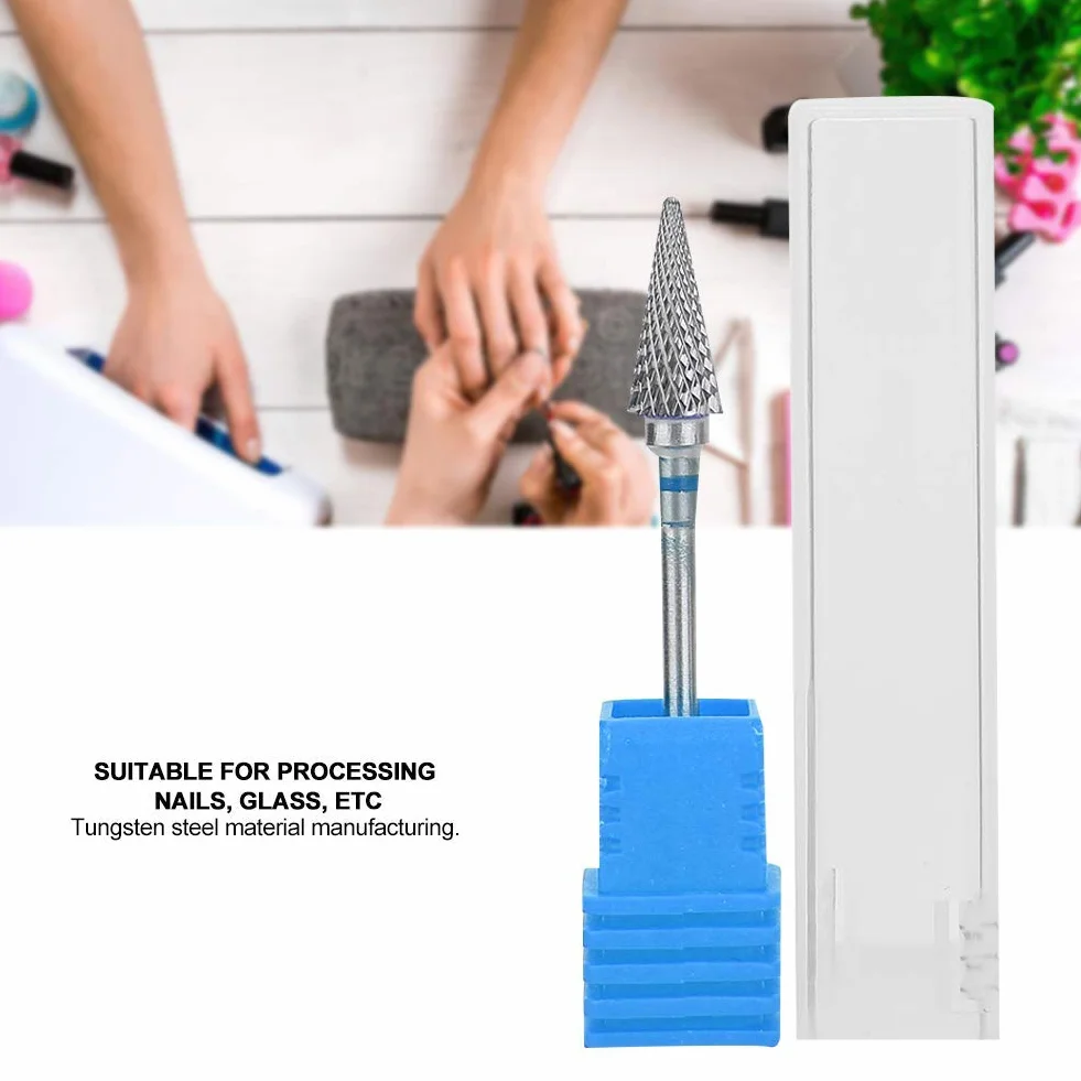 Elektryczne Wiertła do Paznokci Stal Wolframowa Manicure Pedicure Głowica Szlifierska