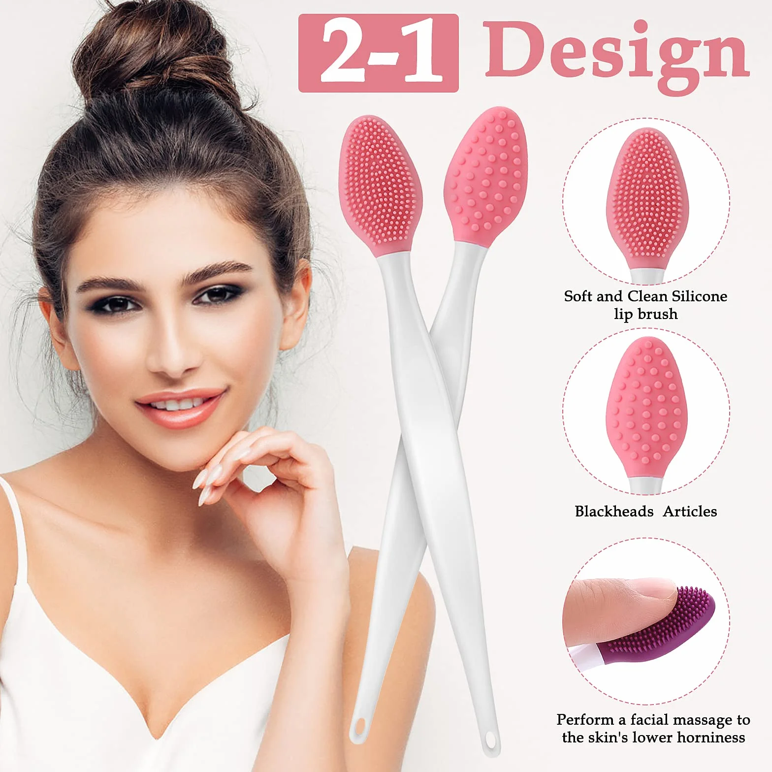 Silikonowa szczotka do peelingu ust dwustronna mini miękka narzędzie do złuszczania
