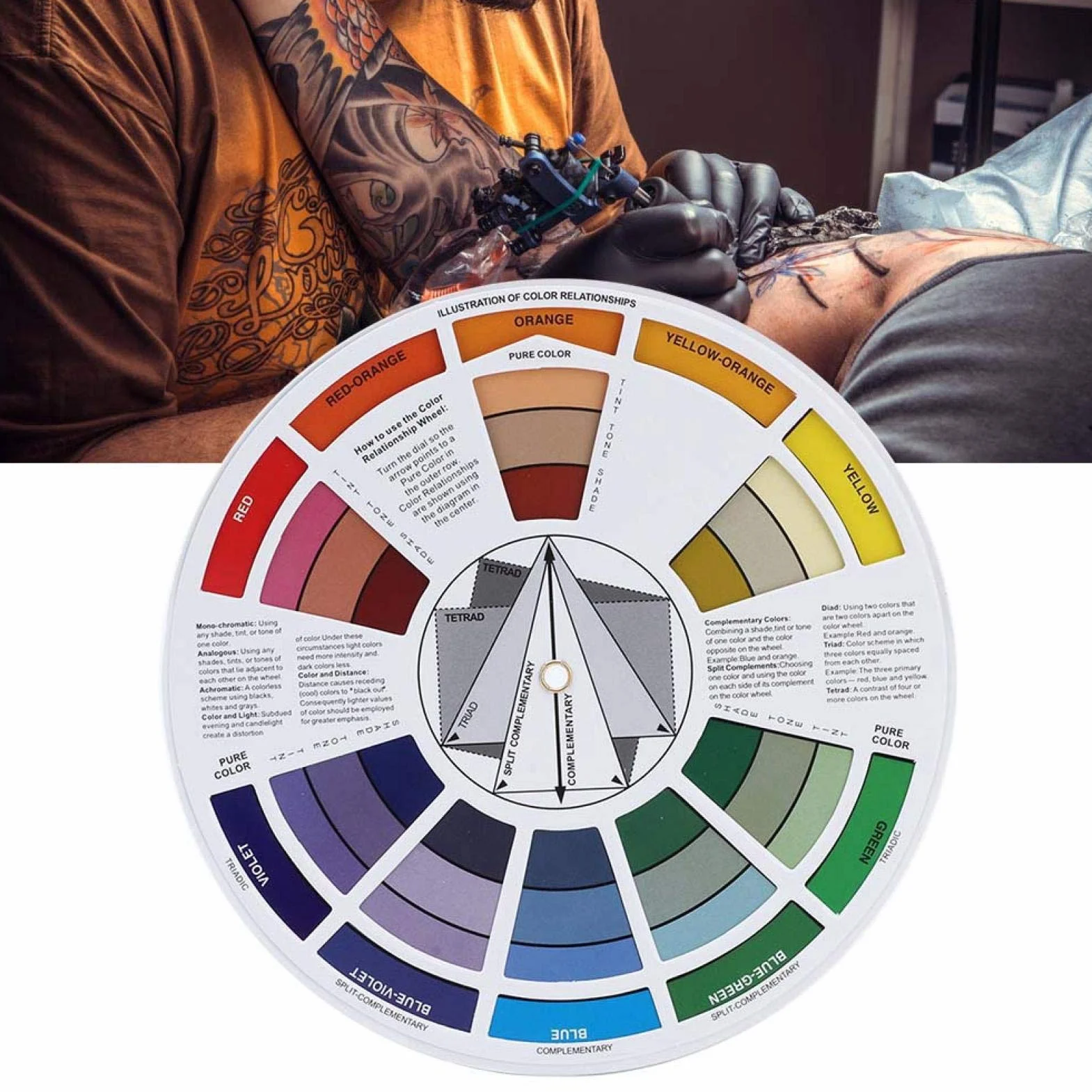 Tattoo Color Wheel Color Mix Guide Chart for Permanent Makeup Pigment Supplies