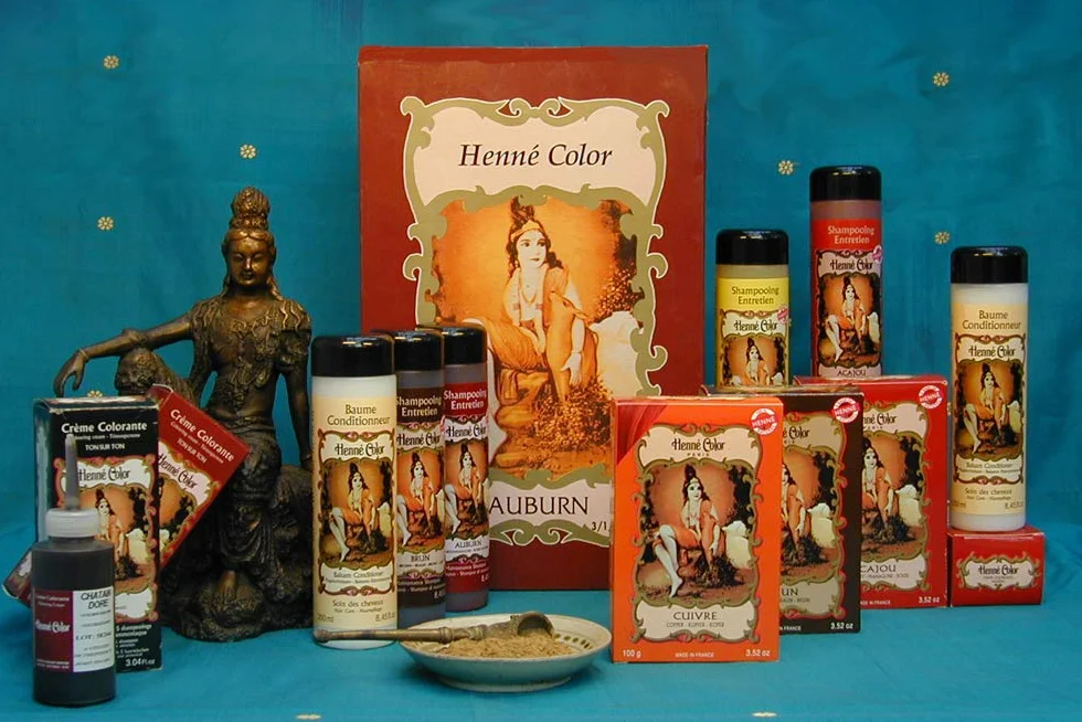 Henna w proszku do farbowania włosów, kolor mahoniowo-ciemny Auburn 100 g