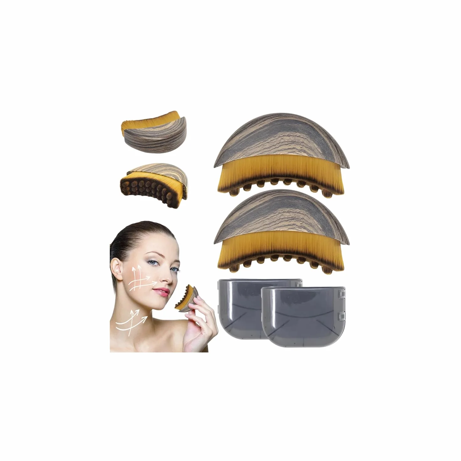 Lymphatic Contour Face Brush, Szczotka do drenażu limfatycznego twarzy, Złoto